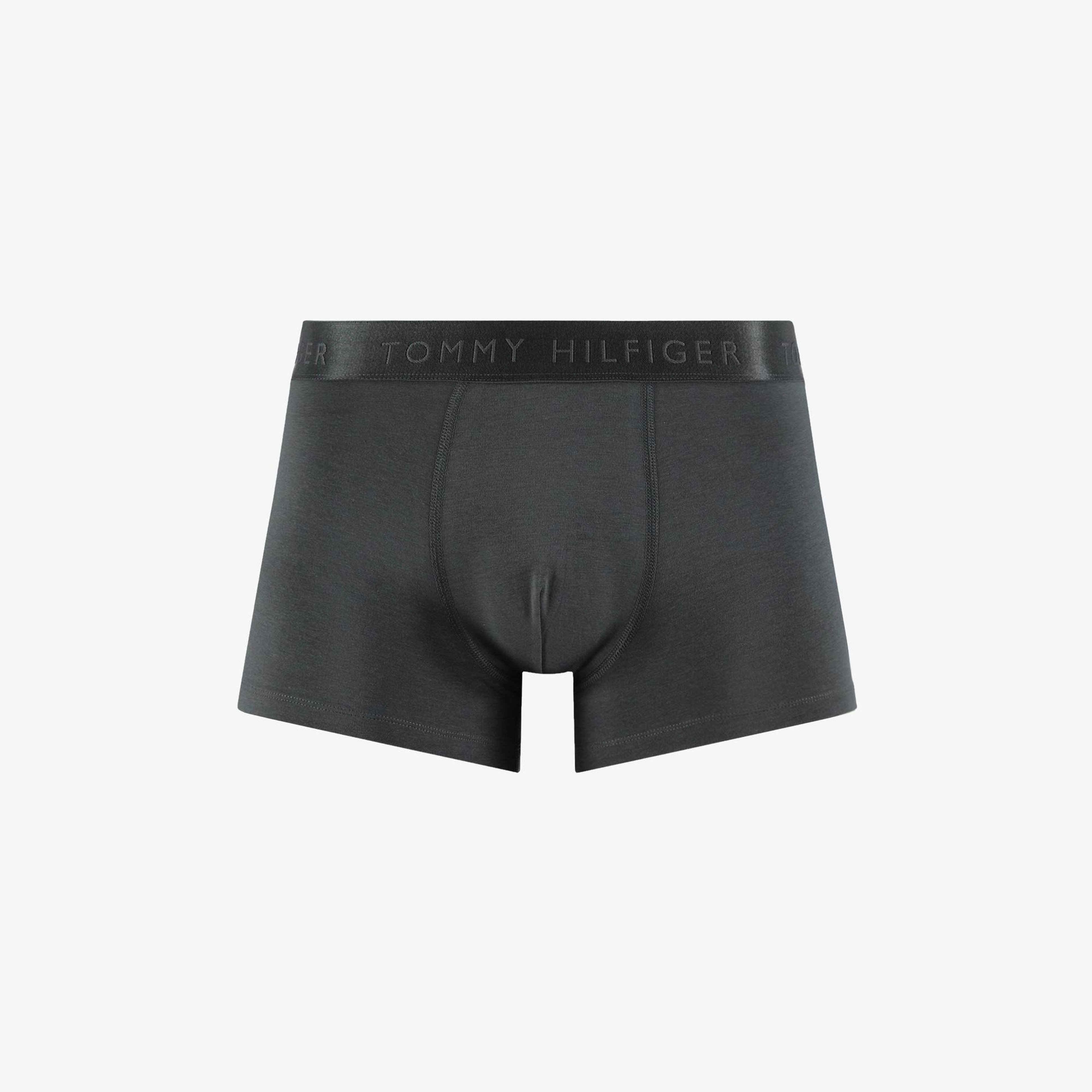Tommy Hilfiger Trunk 3'lü Siyah Bantlı Modal Erkek Siyah/Gri Boxer