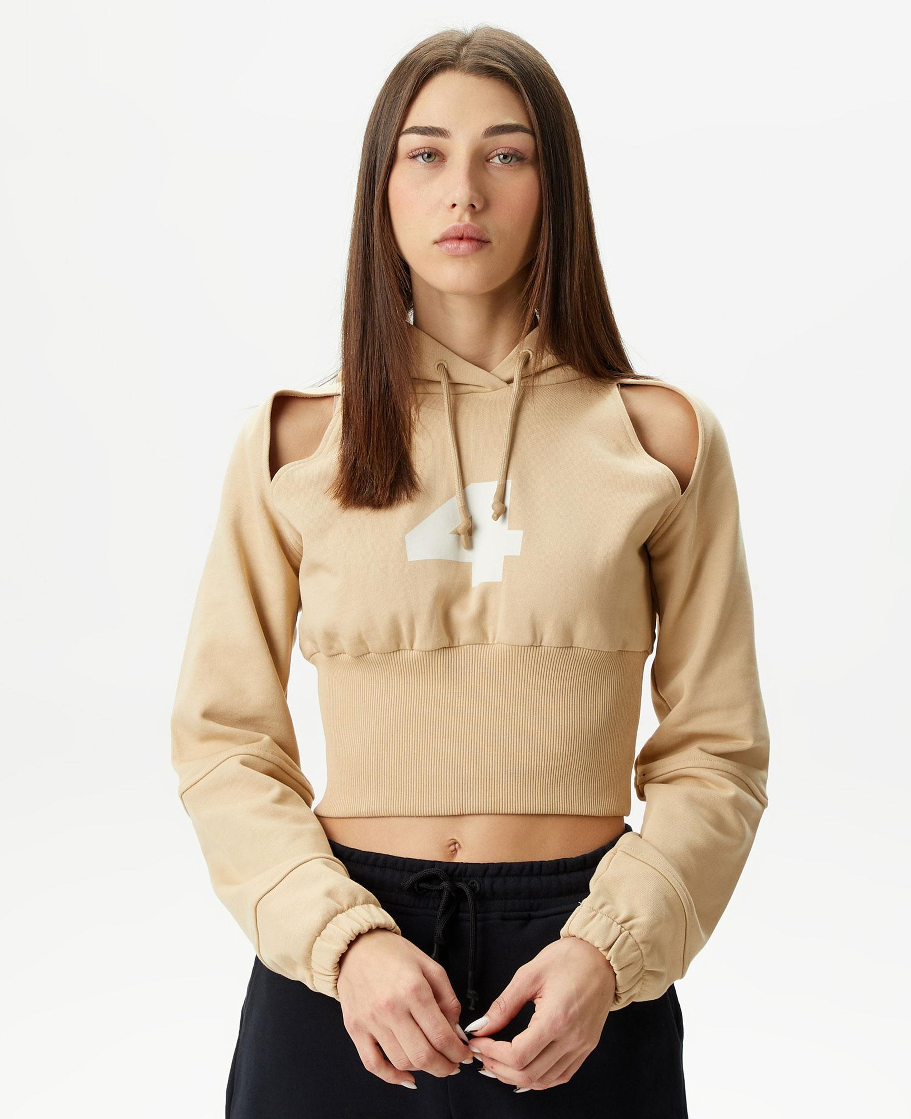 UNITED4 Classic Kadın Krem Hoodie