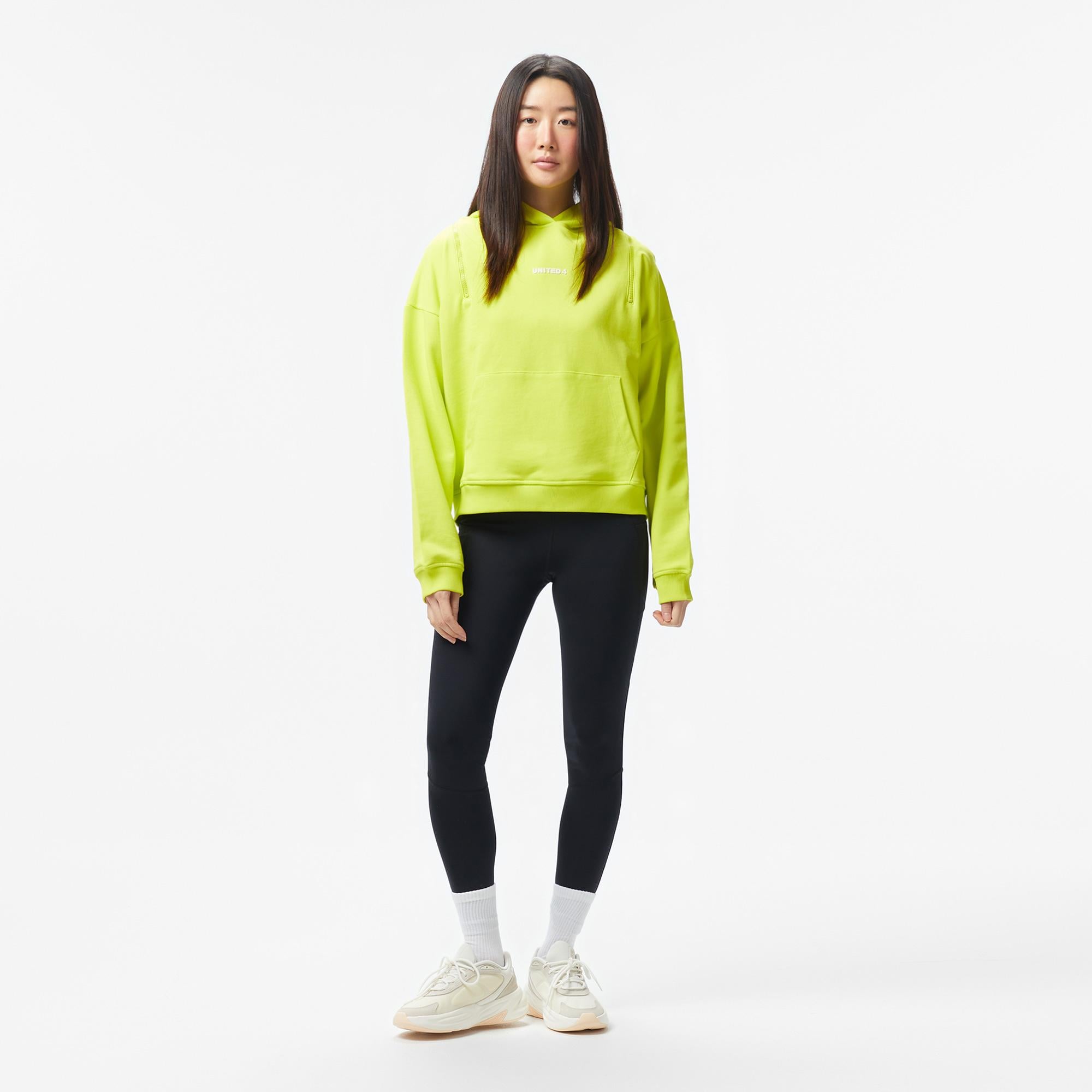 UNITED4 Side Zip Kadın Sarı Hoodie