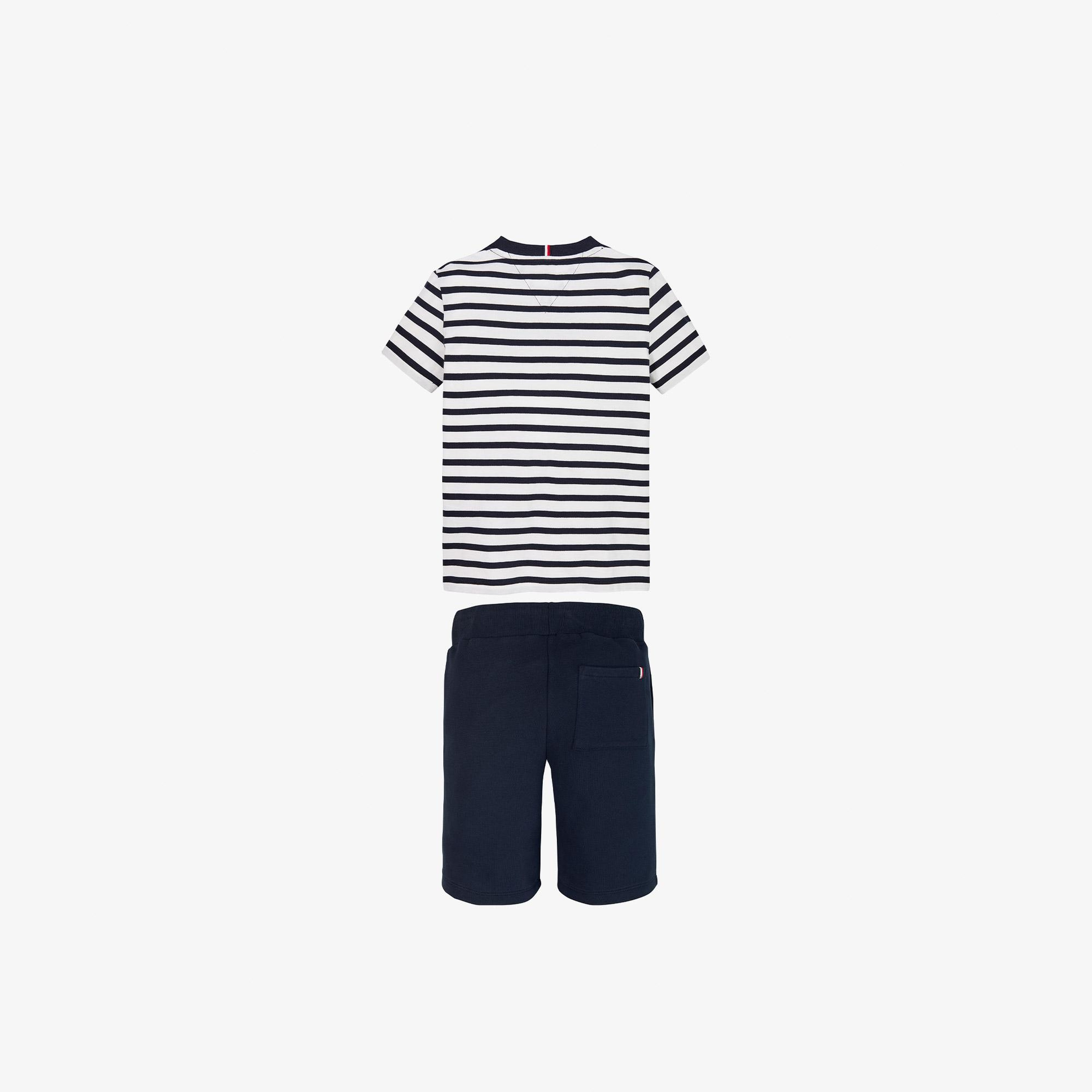 Tommy Hilfiger Çocuk Beyaz/Lacivert Şort Takım