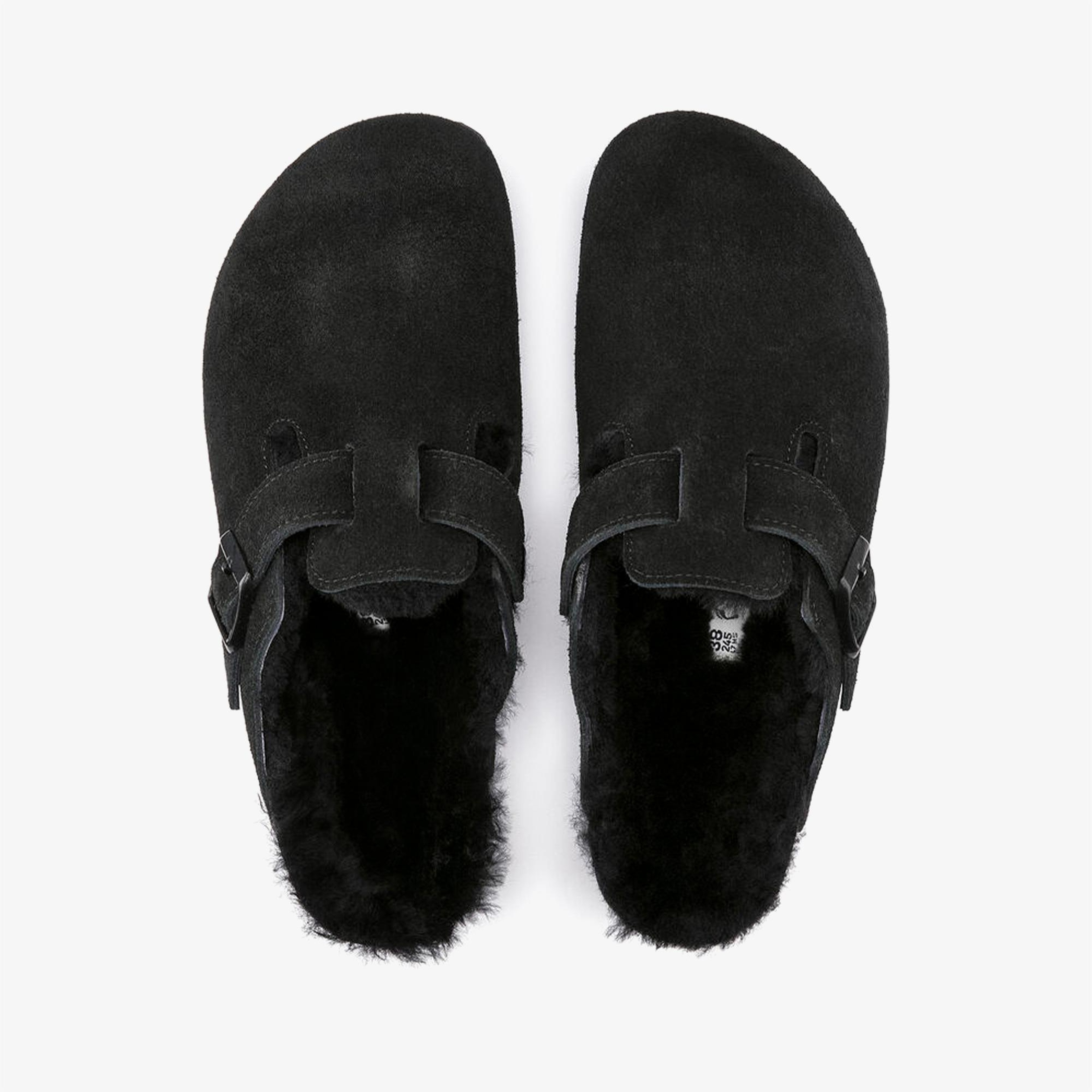 Birkenstock Boston Fell VI Unisex Siyah Terlik