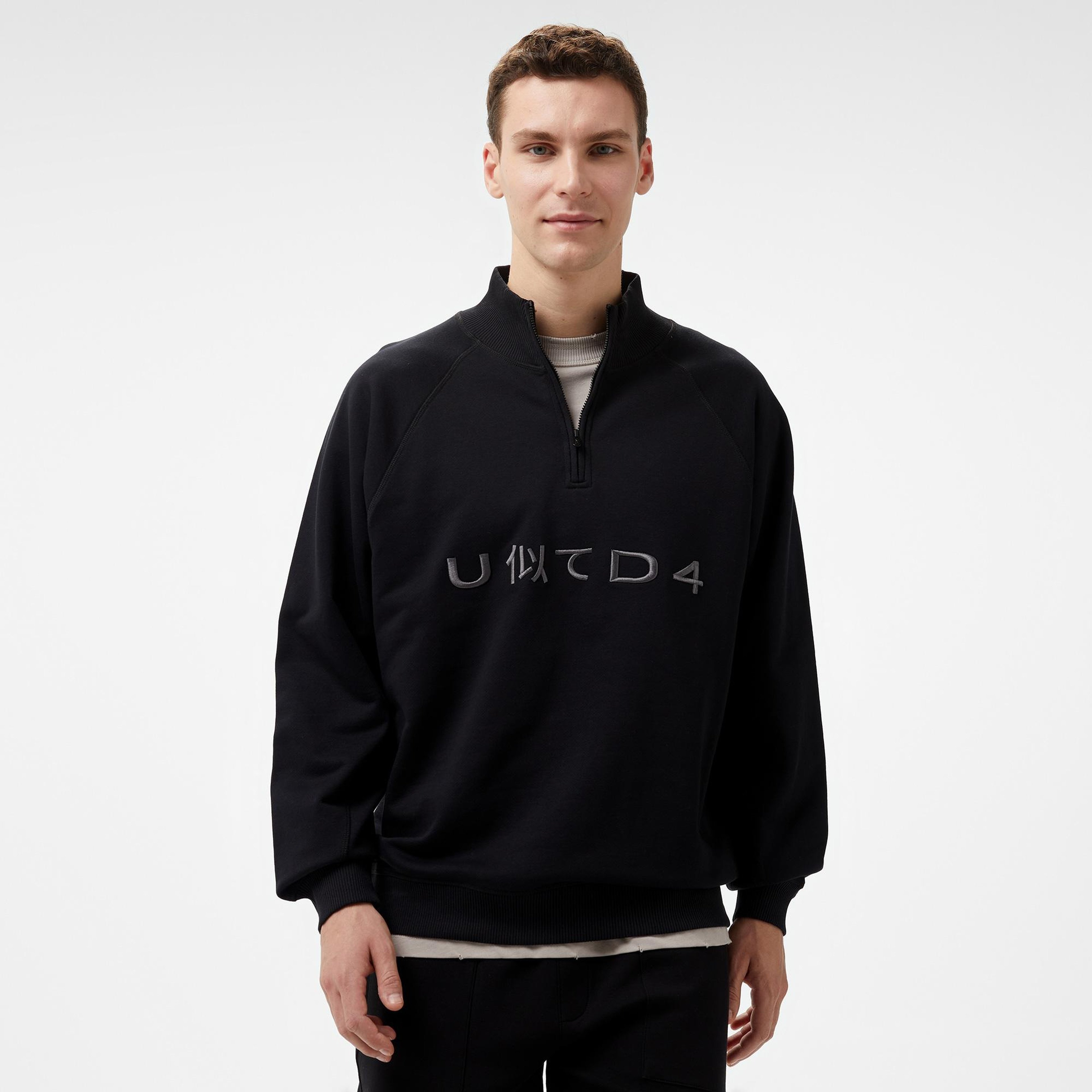 UNITED4 Classic Erkek Siyah Hoodie