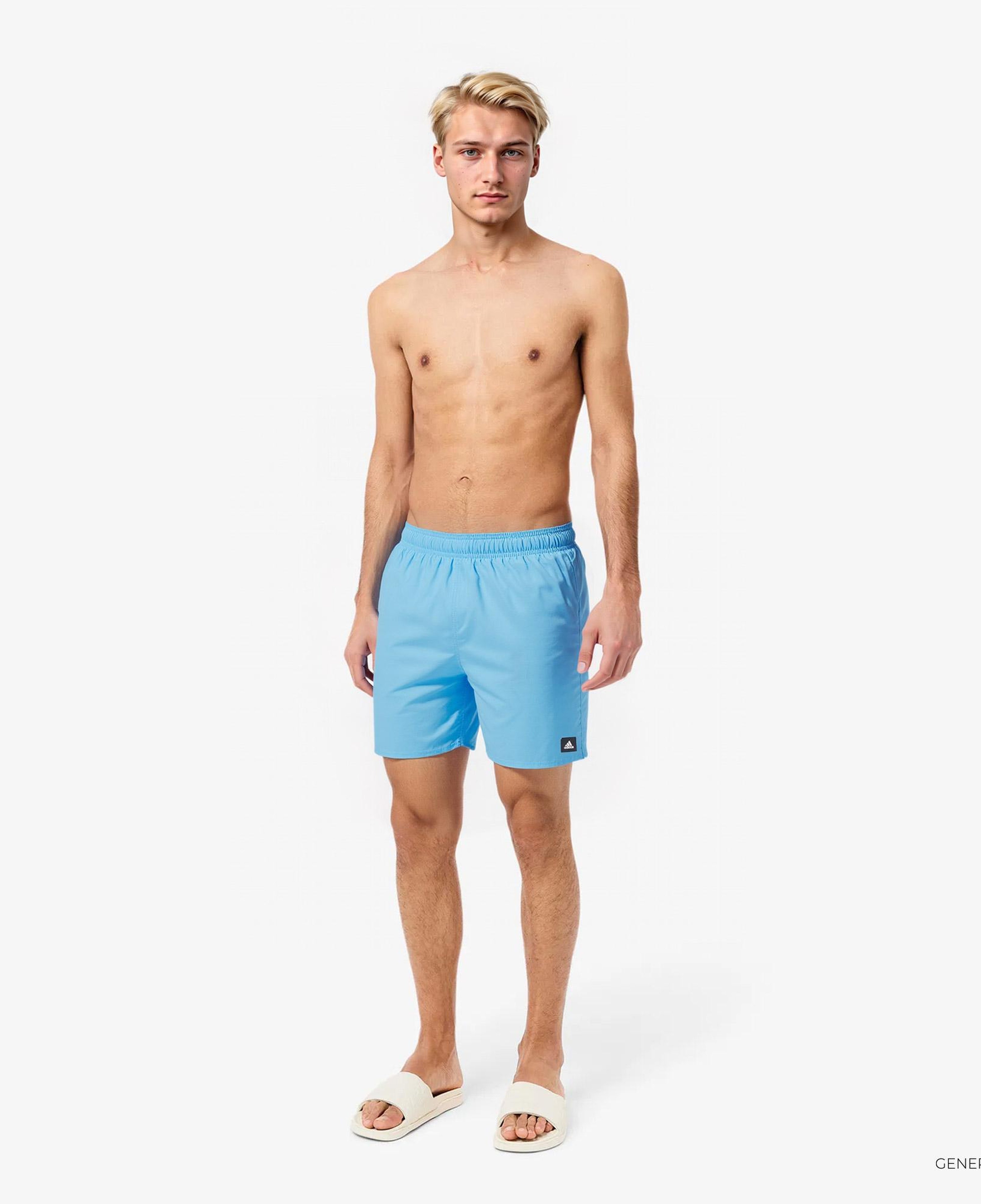 adidas Solid CLX Classic Length Erkek Mavi Deniz Şortu