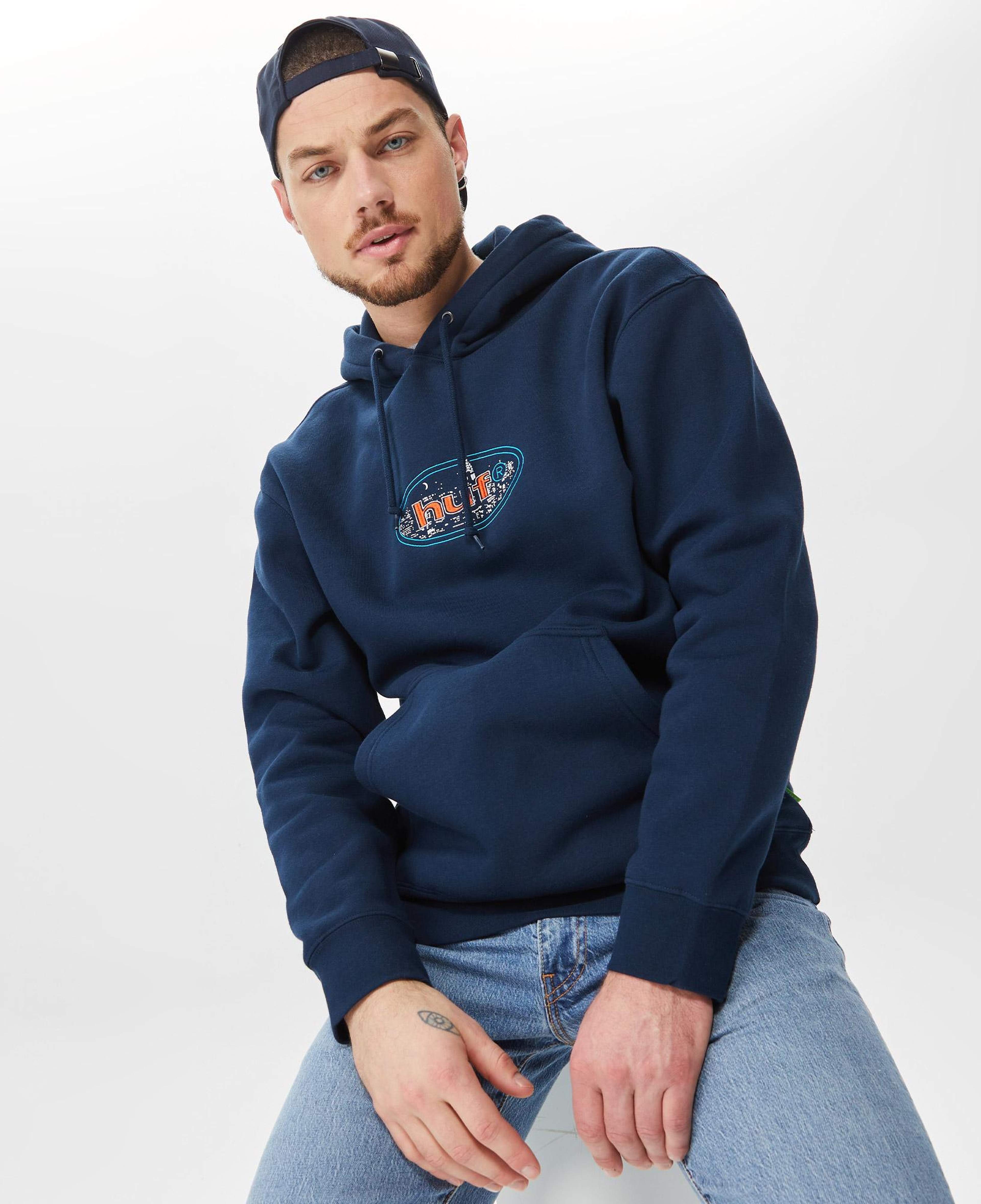 Huf City Lights Erkek Lacivert Hoodie