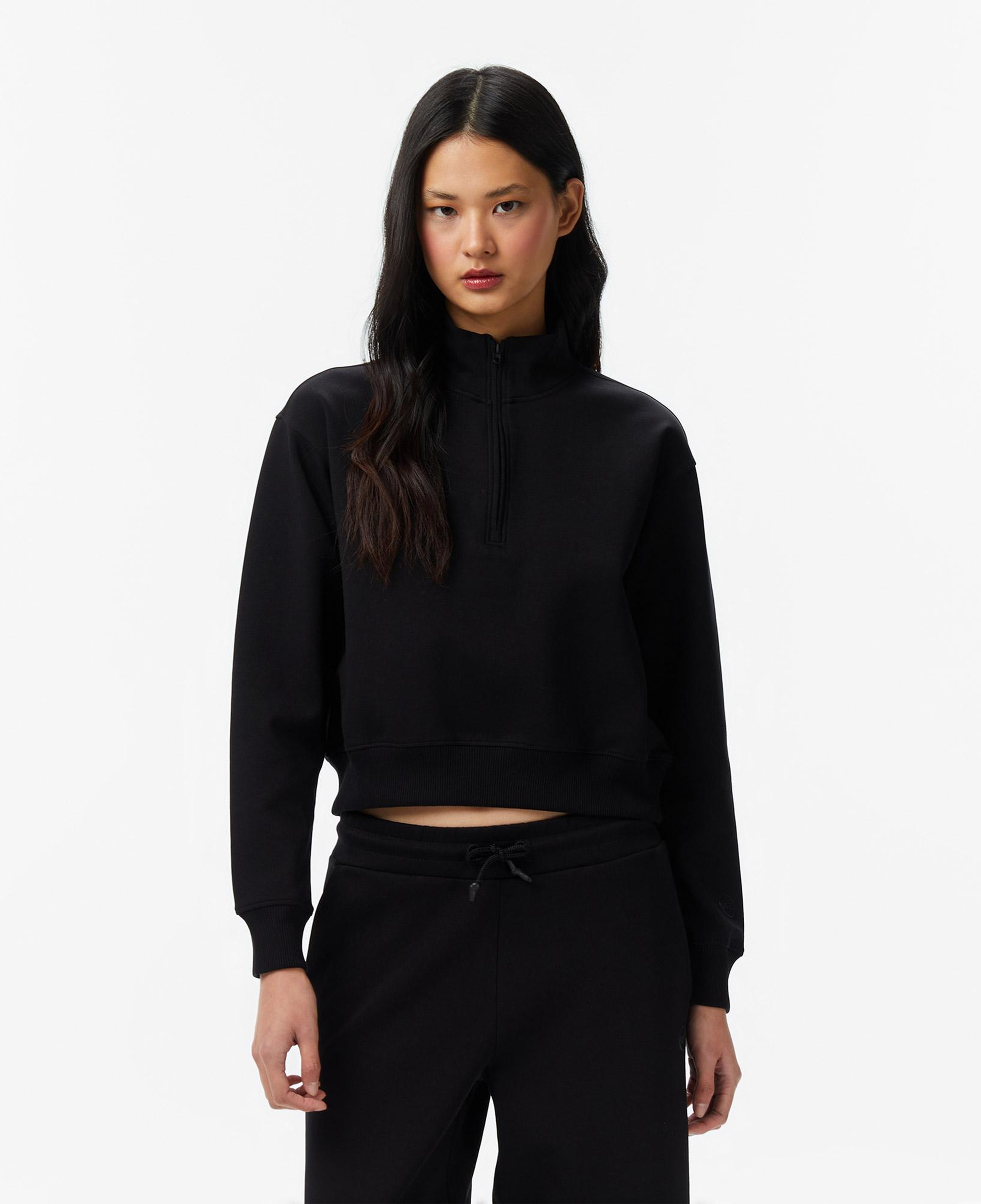 UNITED4 Regular Fit Kadın Siyah Sweatshirt
