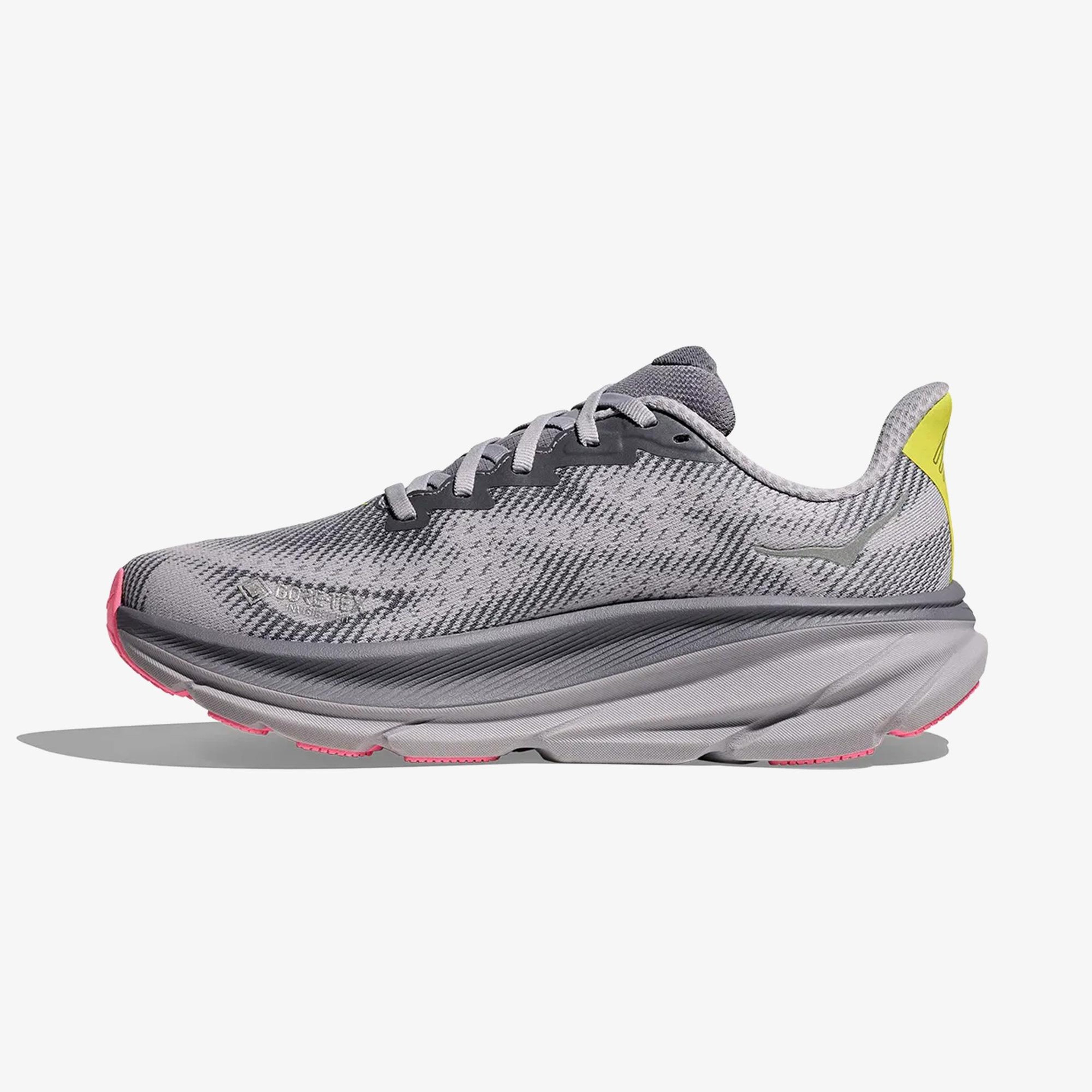 Hoka Clifton 9 Gore-Tex Kadın Gri Yol Koşusu Ayakkabısı