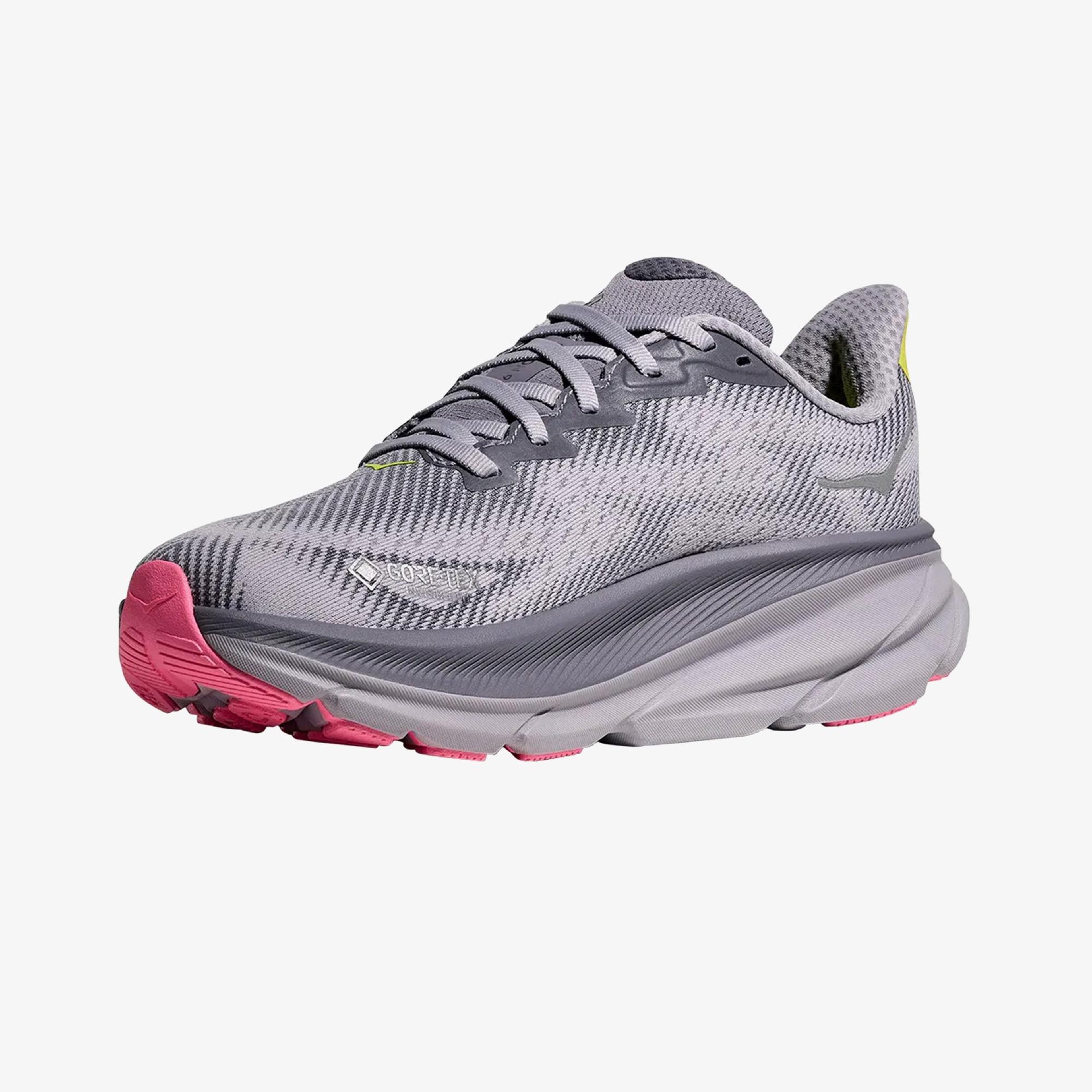 Hoka Clifton 9 Gore-Tex Kadın Gri Yol Koşusu Ayakkabısı