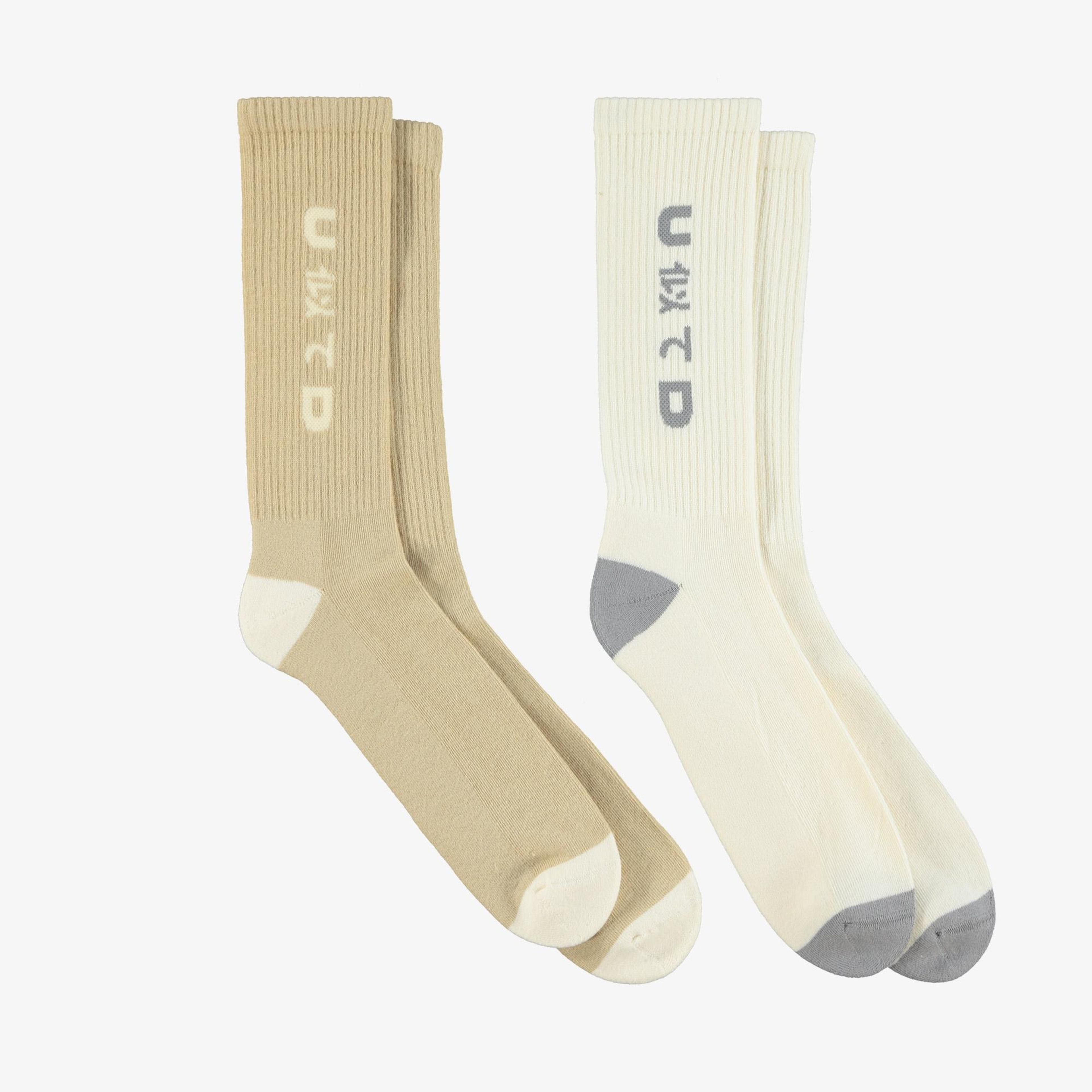 United 4 Jpn Crew Unisex Krem/Kahverengi 2'li Çorap