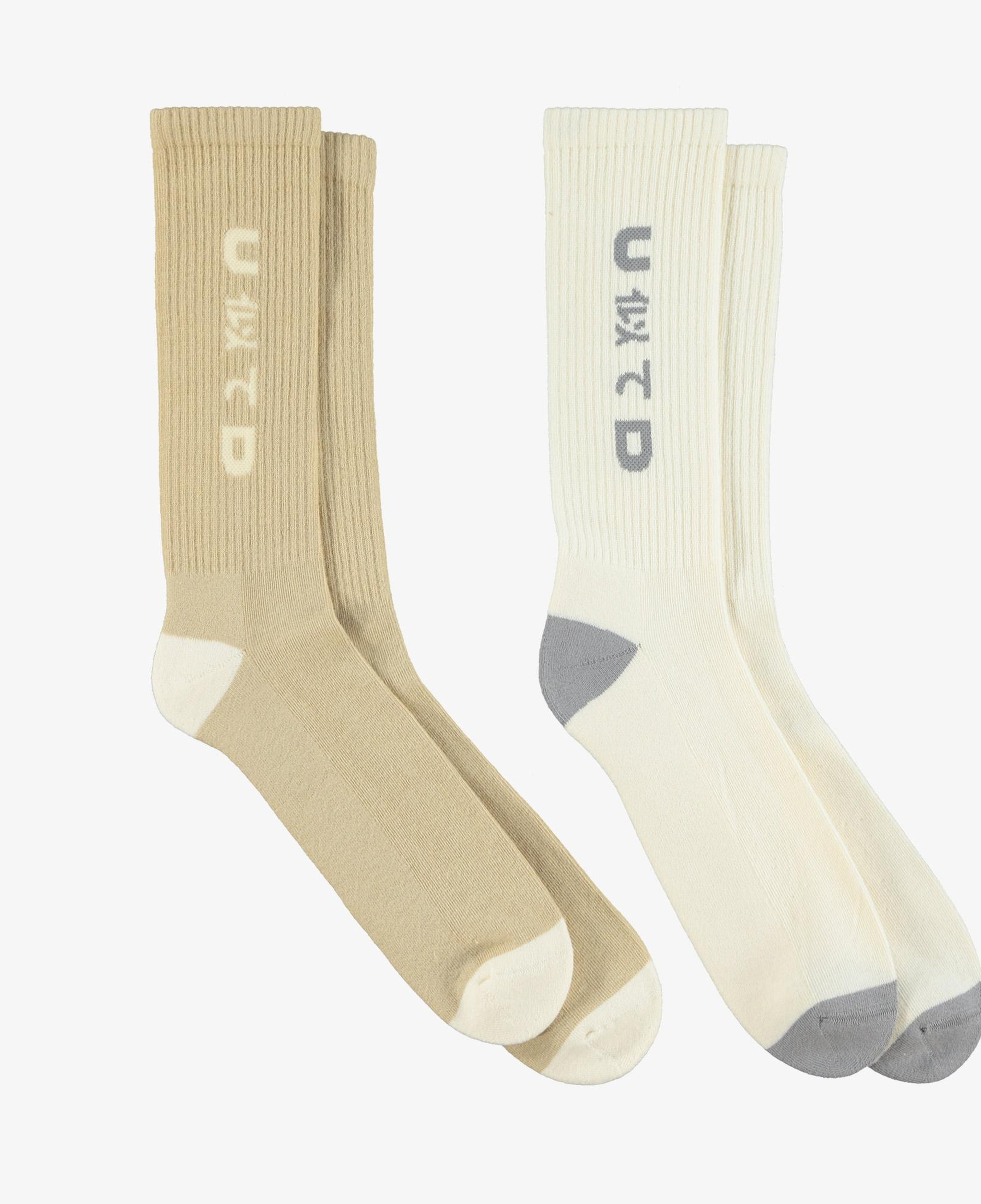 United 4 Jpn Crew Unisex Krem/Kahverengi 2'li Çorap