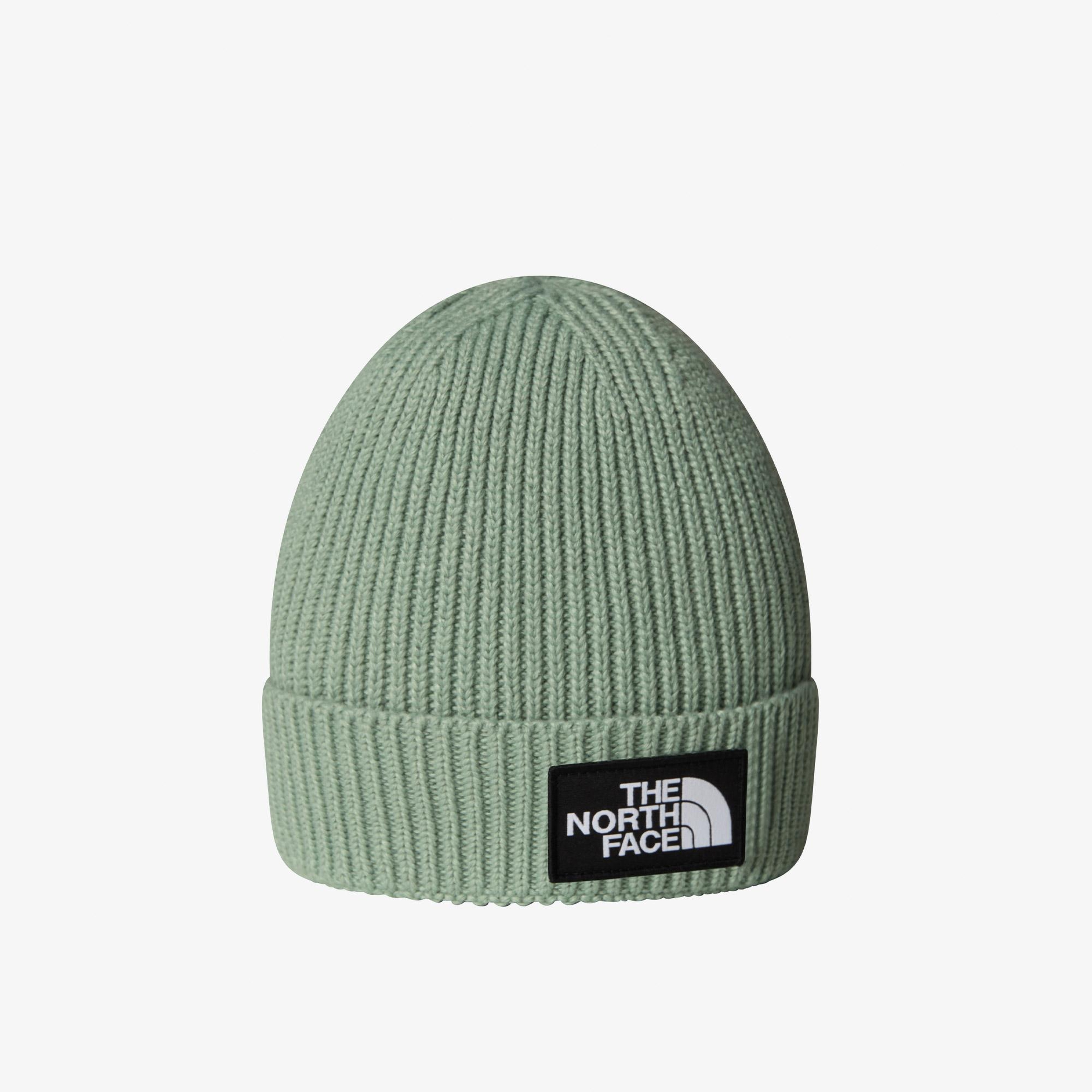 The North Face Logo Box Cuffed Yeşil Bere