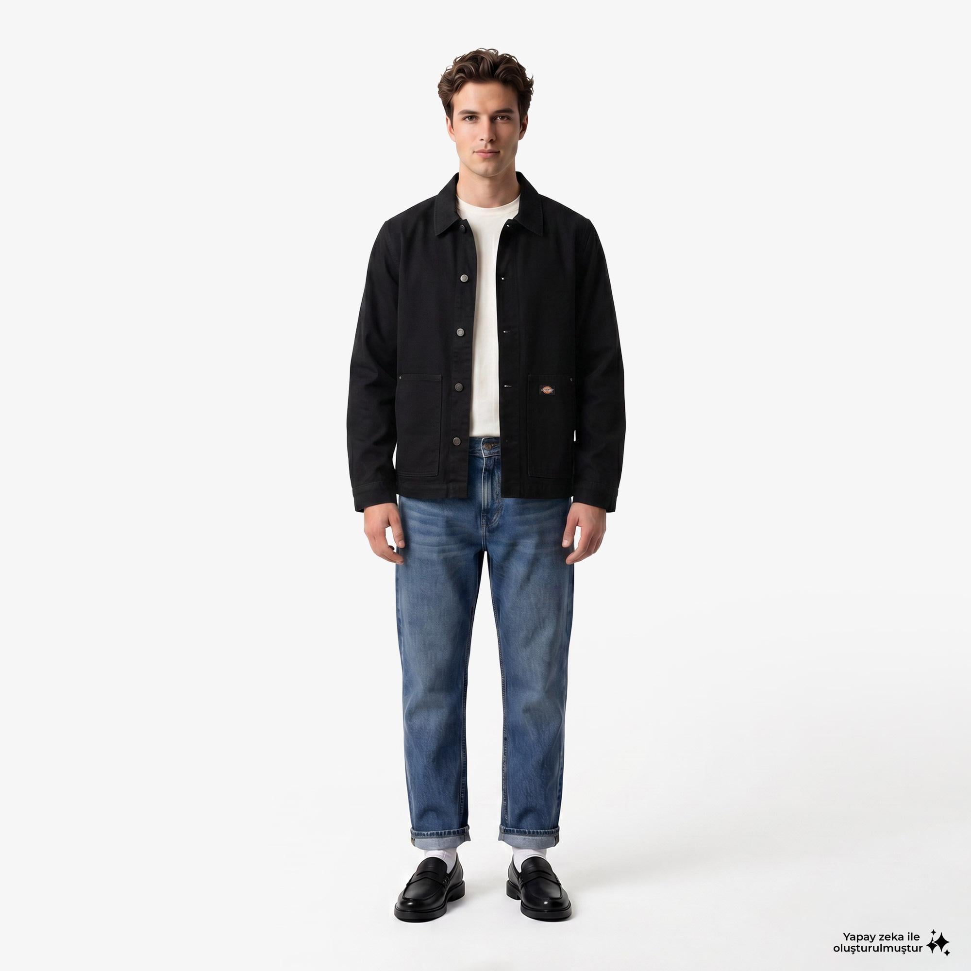 Dickies Unlined Canvas Barn Erkek Siyah Ceket