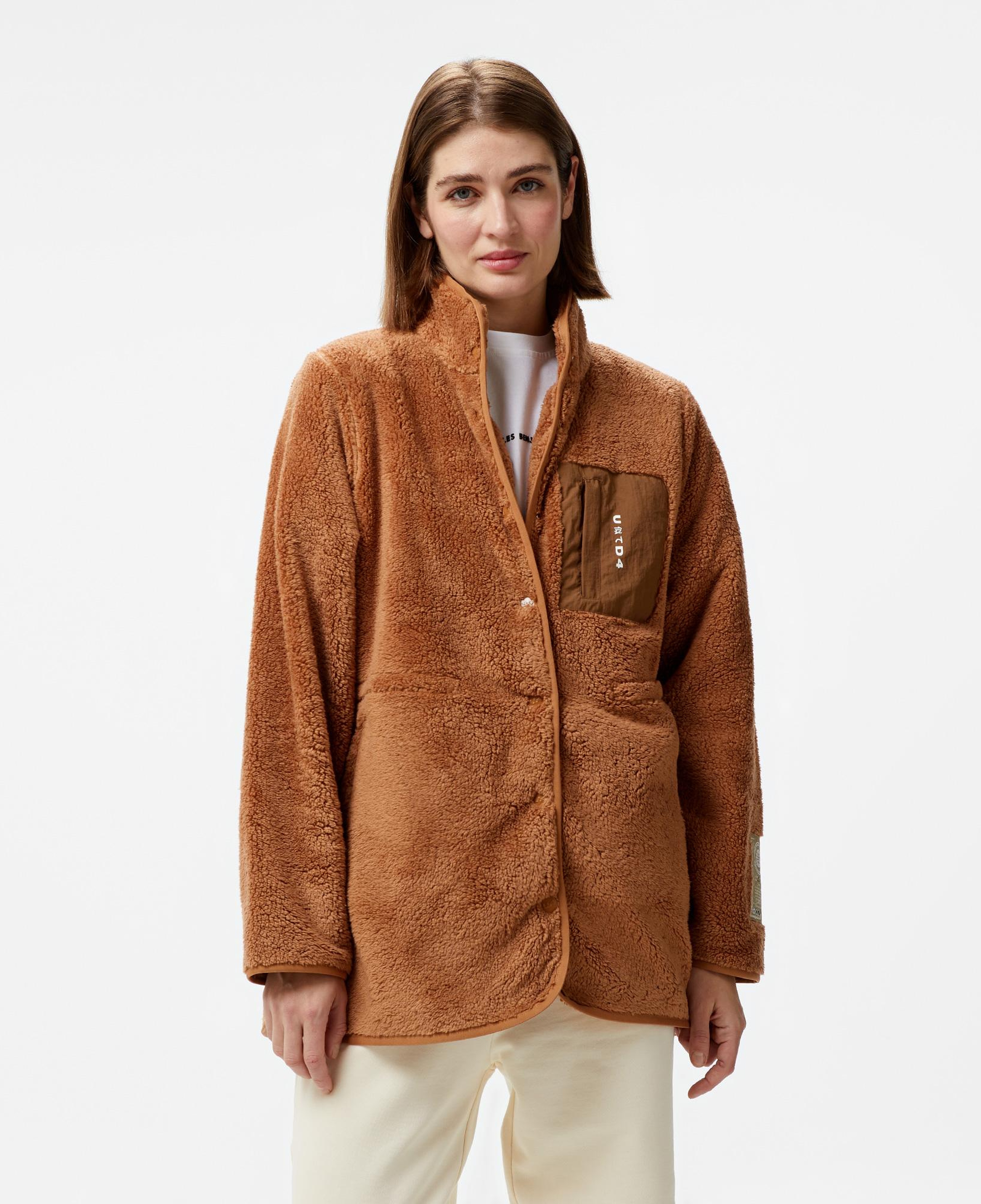 UNITED4 Sherpa Teddy Coat Kadın Kahverengi Mont
