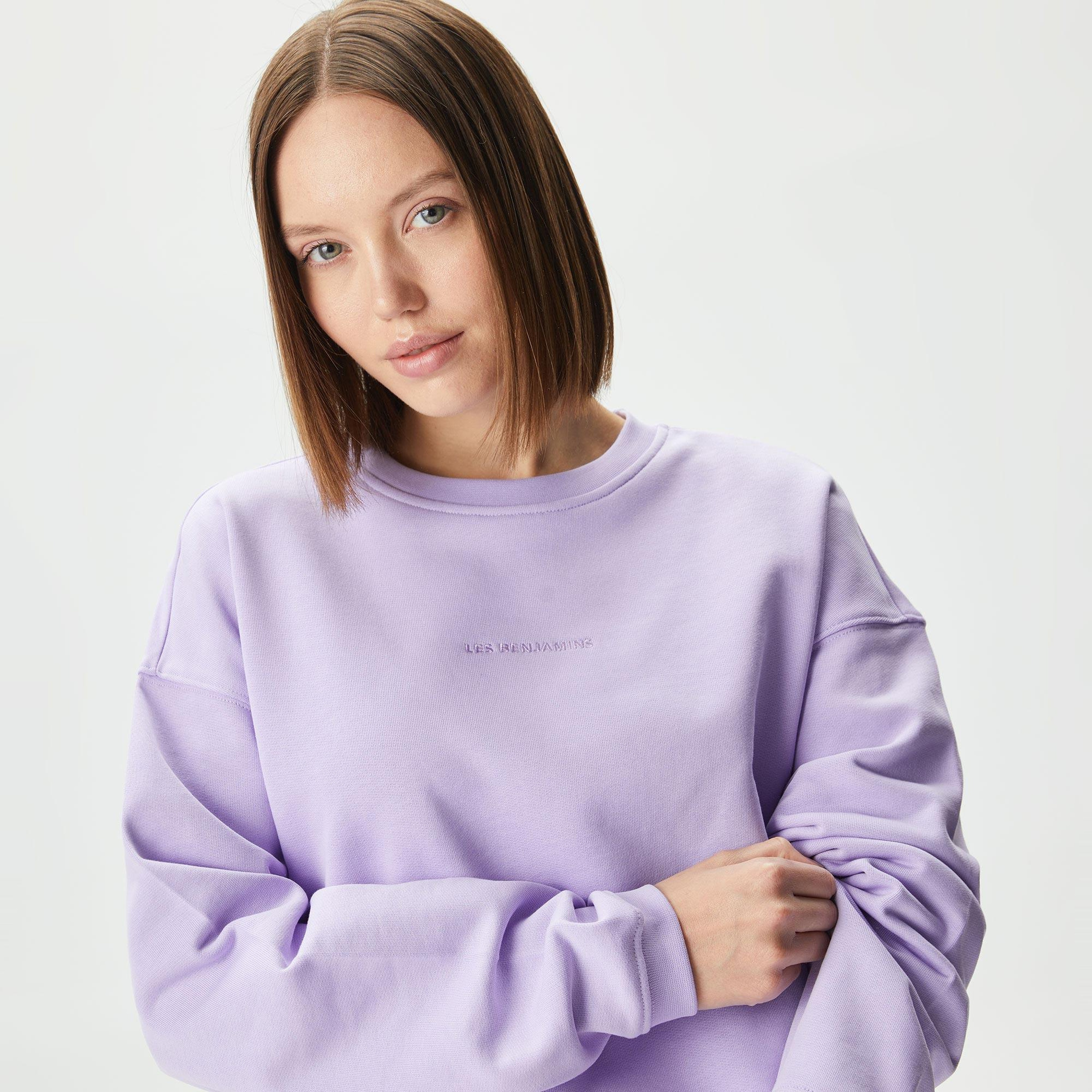 Les Benjamins Essential 303 Kadın Mor Sweatshirt