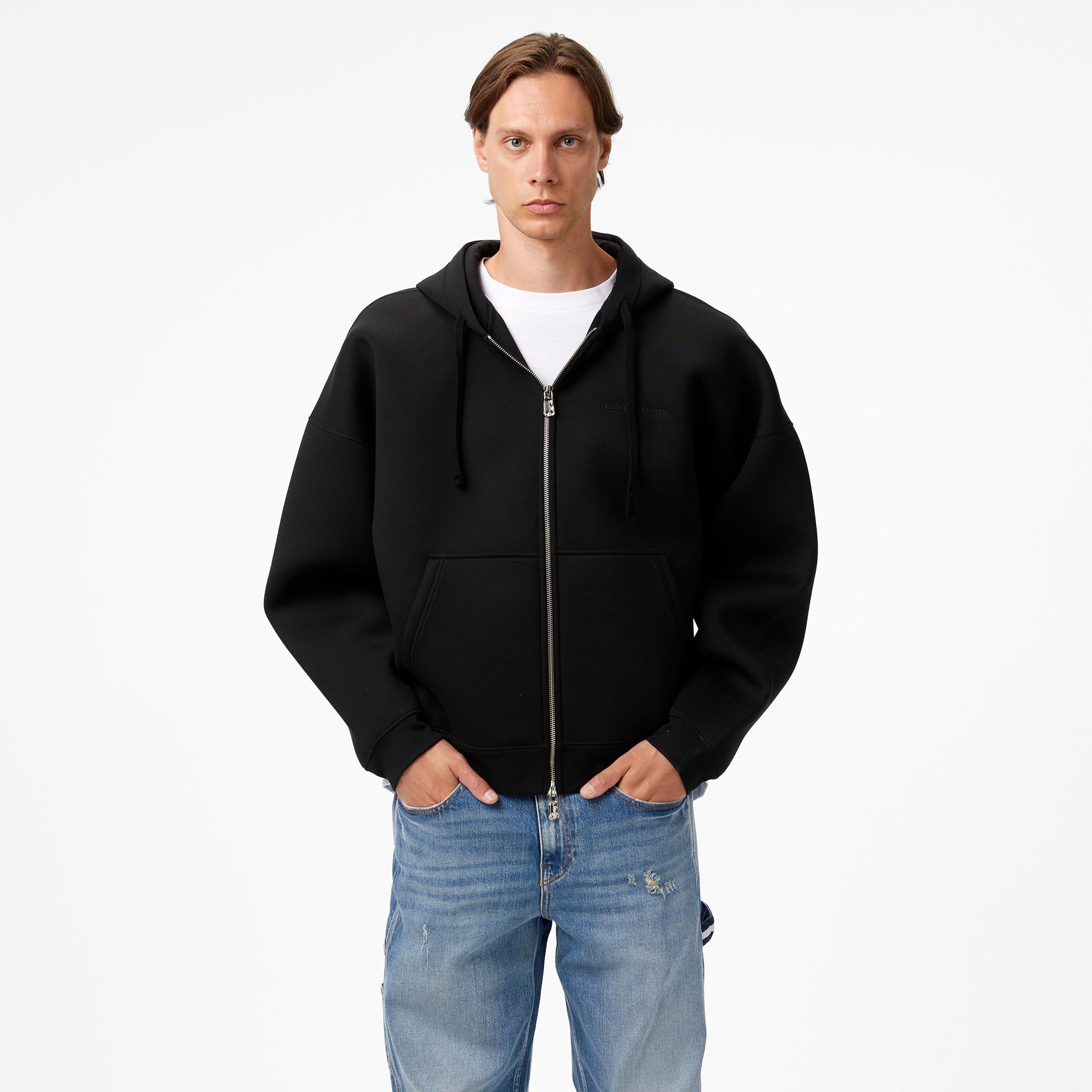 Les Benjamins 402 Zipped Unisex Siyah Sweatshirt