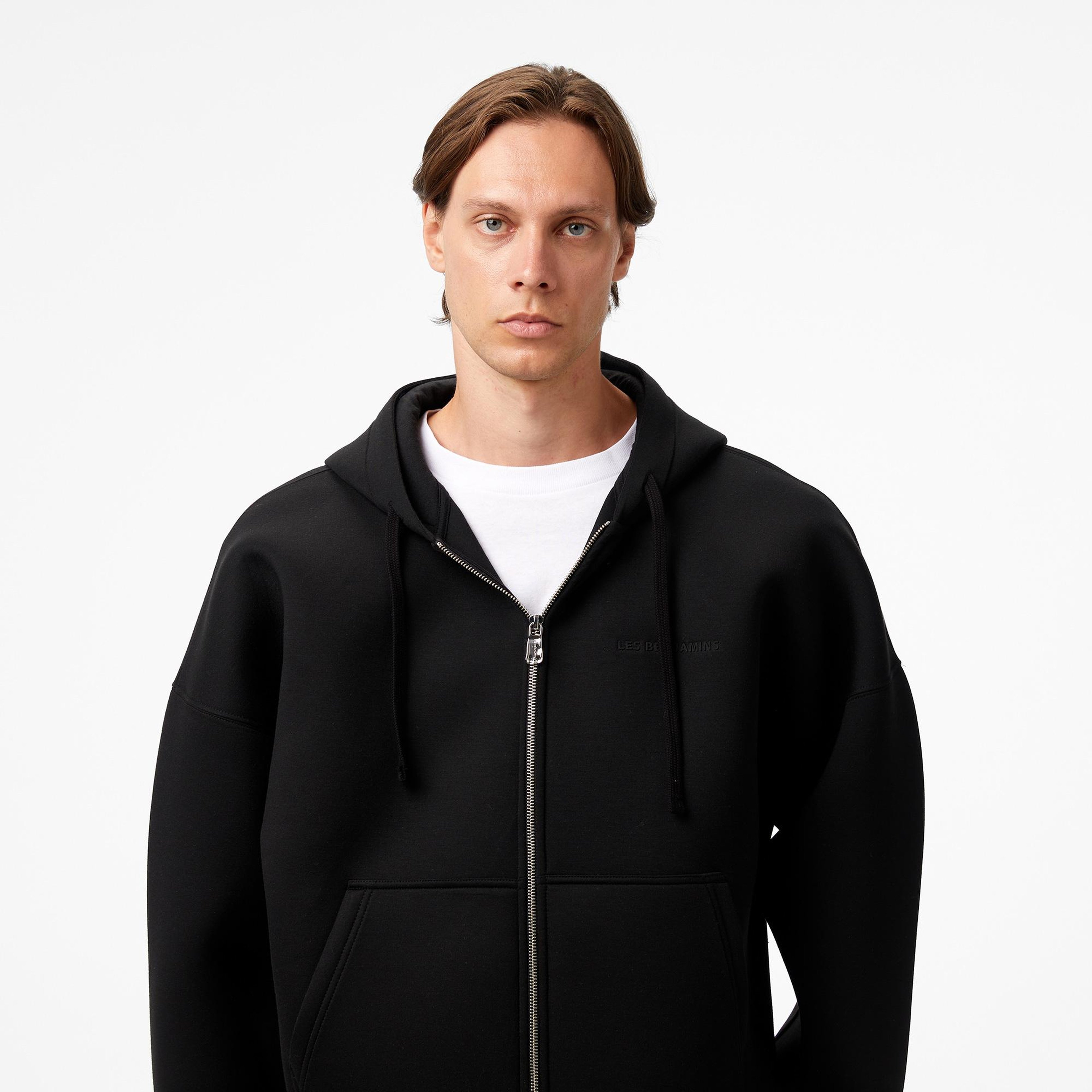 Les Benjamins 402 Zipped Unisex Siyah Sweatshirt