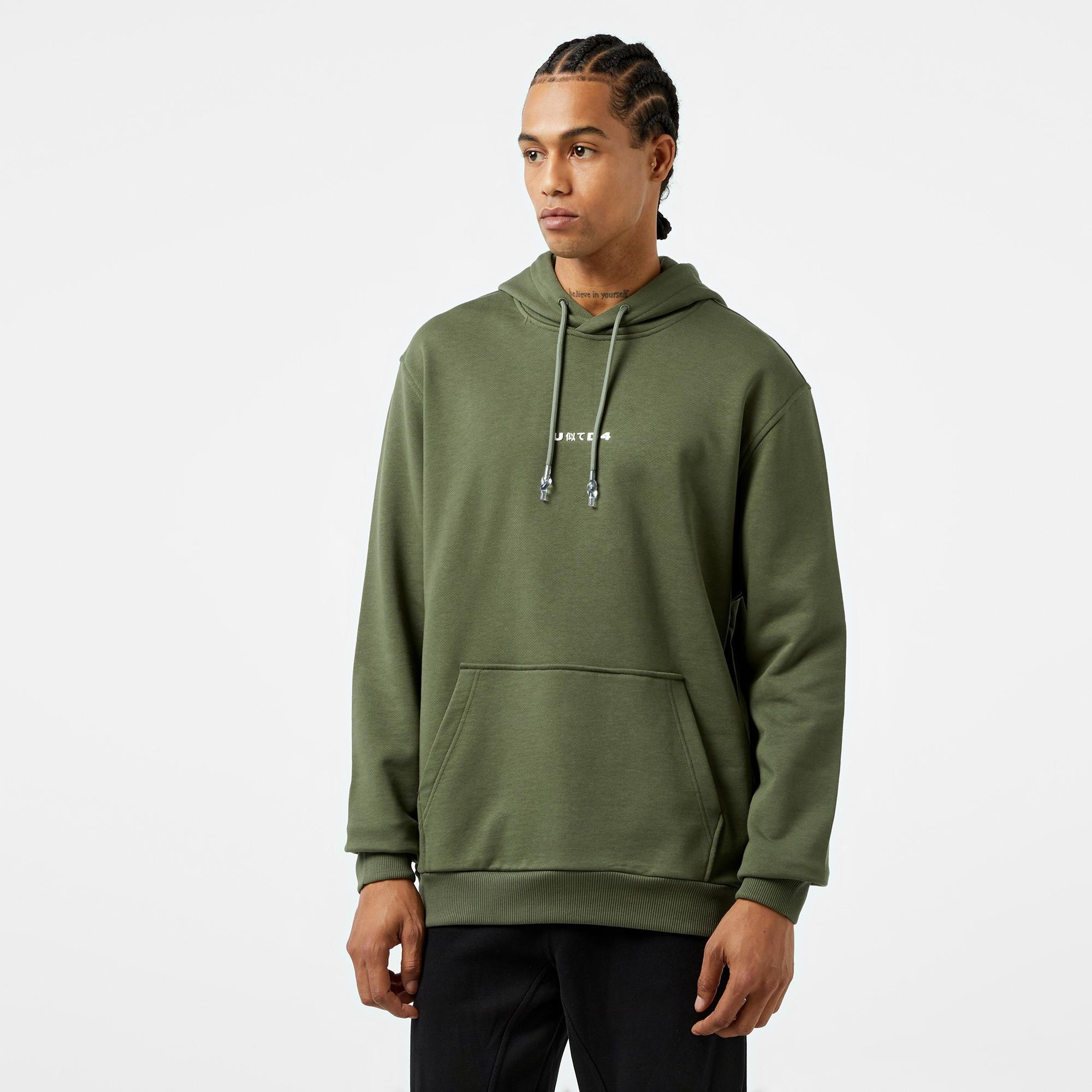 UNITED4 1.0 Essentials Erkek Haki Hoodie