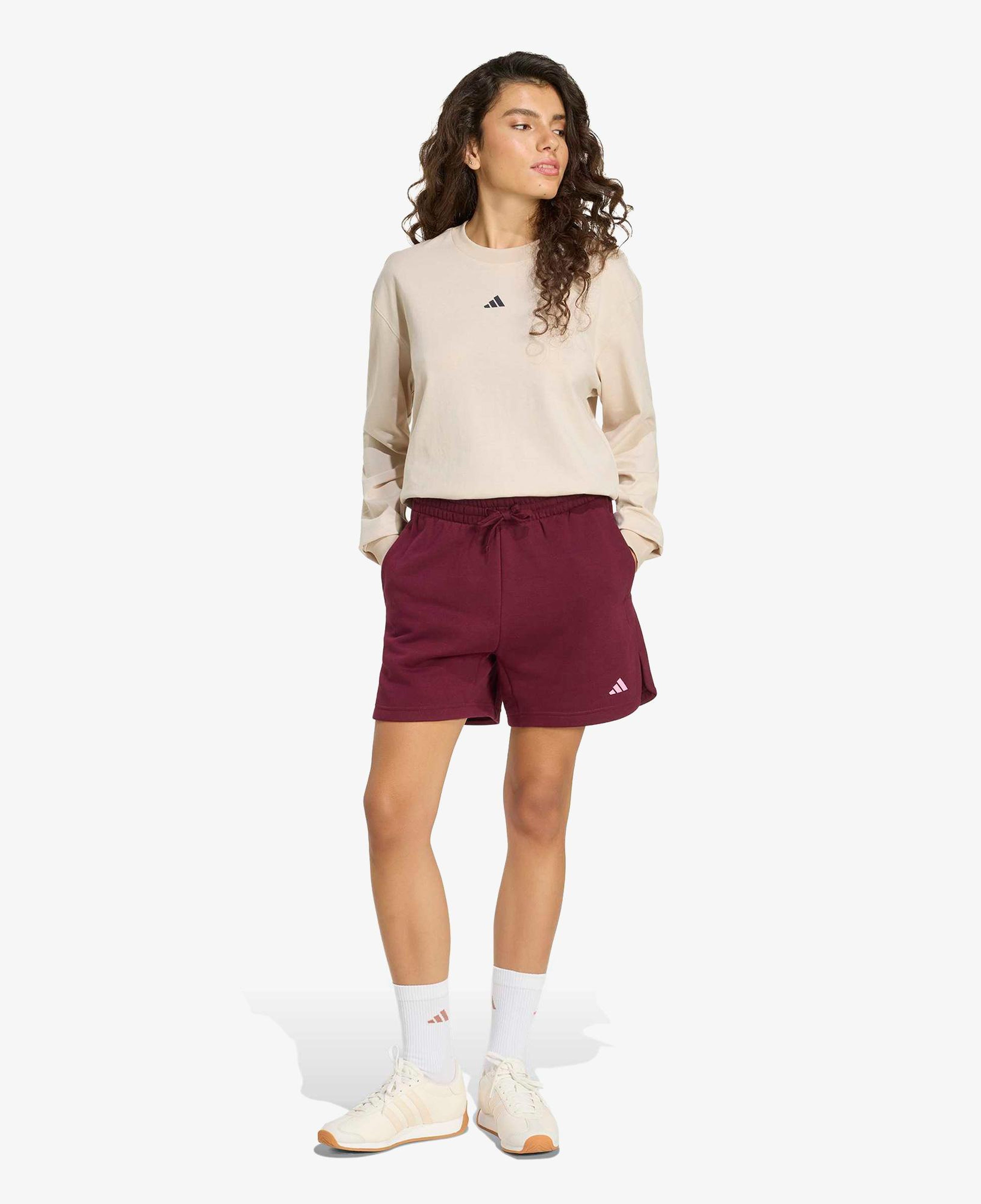 adidas 3Ss Fleece Kadın Bordo T-Shirt