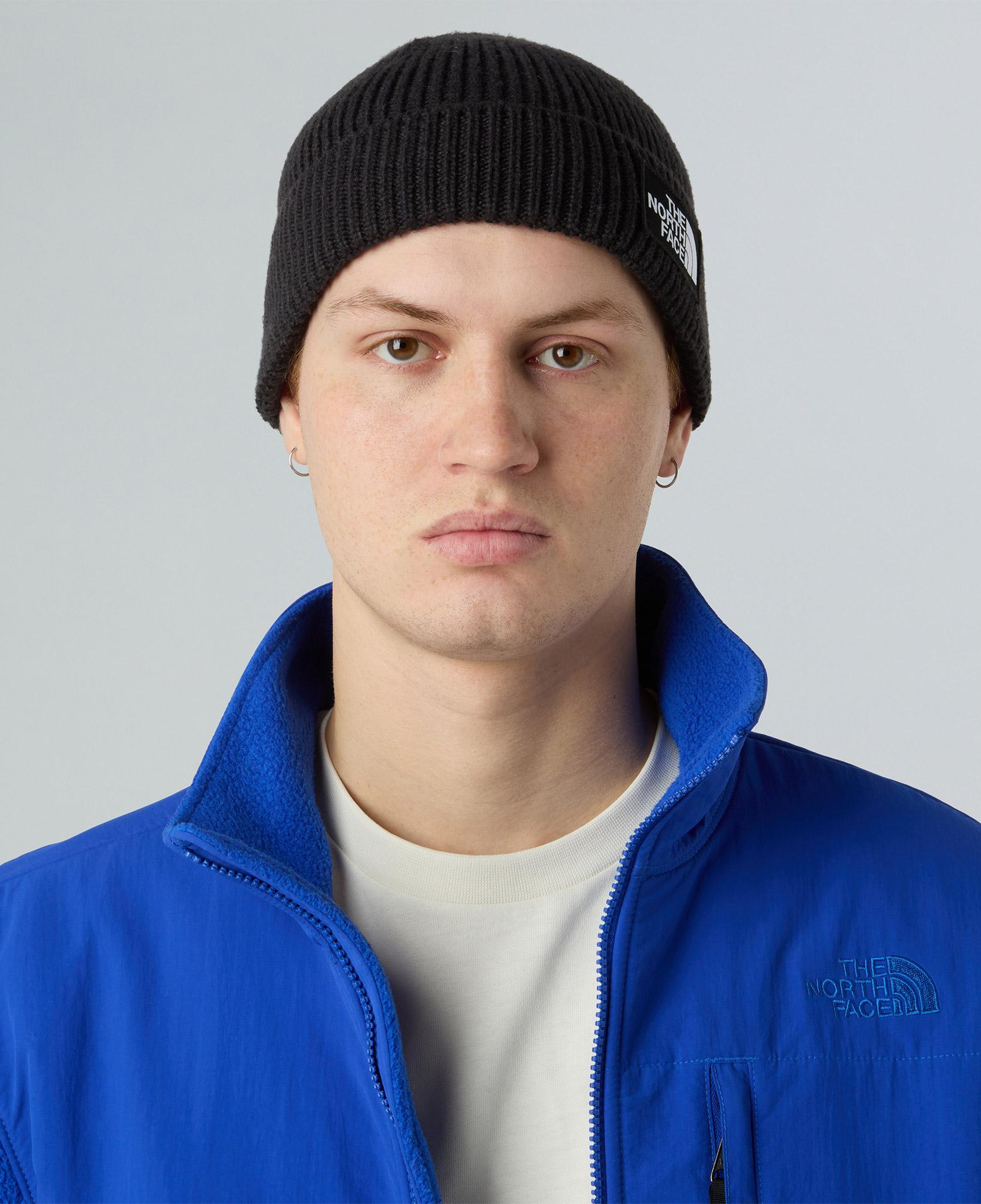 The North Face Logo Box Cuffed Unisex Siyah Bere