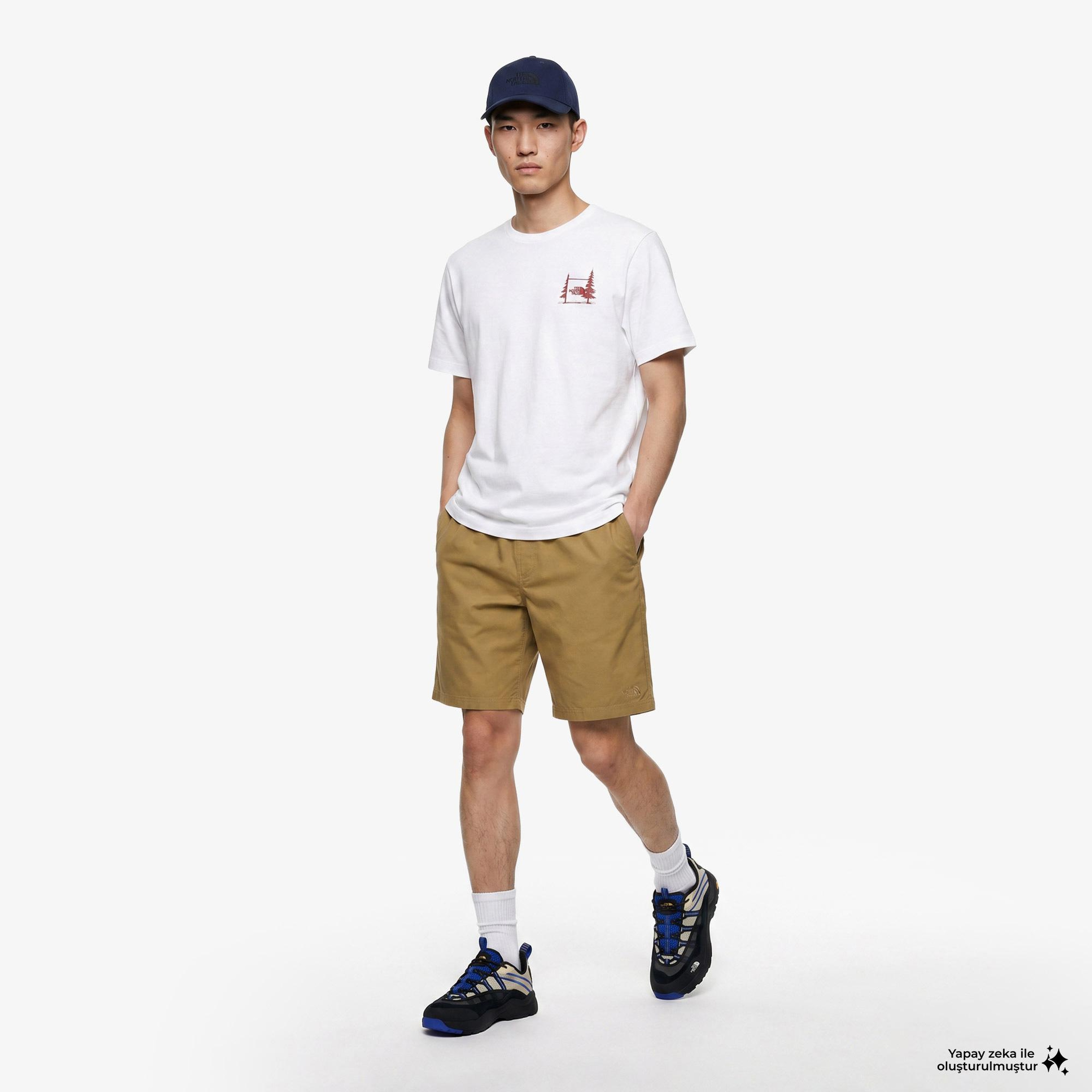 The North Face Camping Relaxed Erkek Beyaz T-Shirt