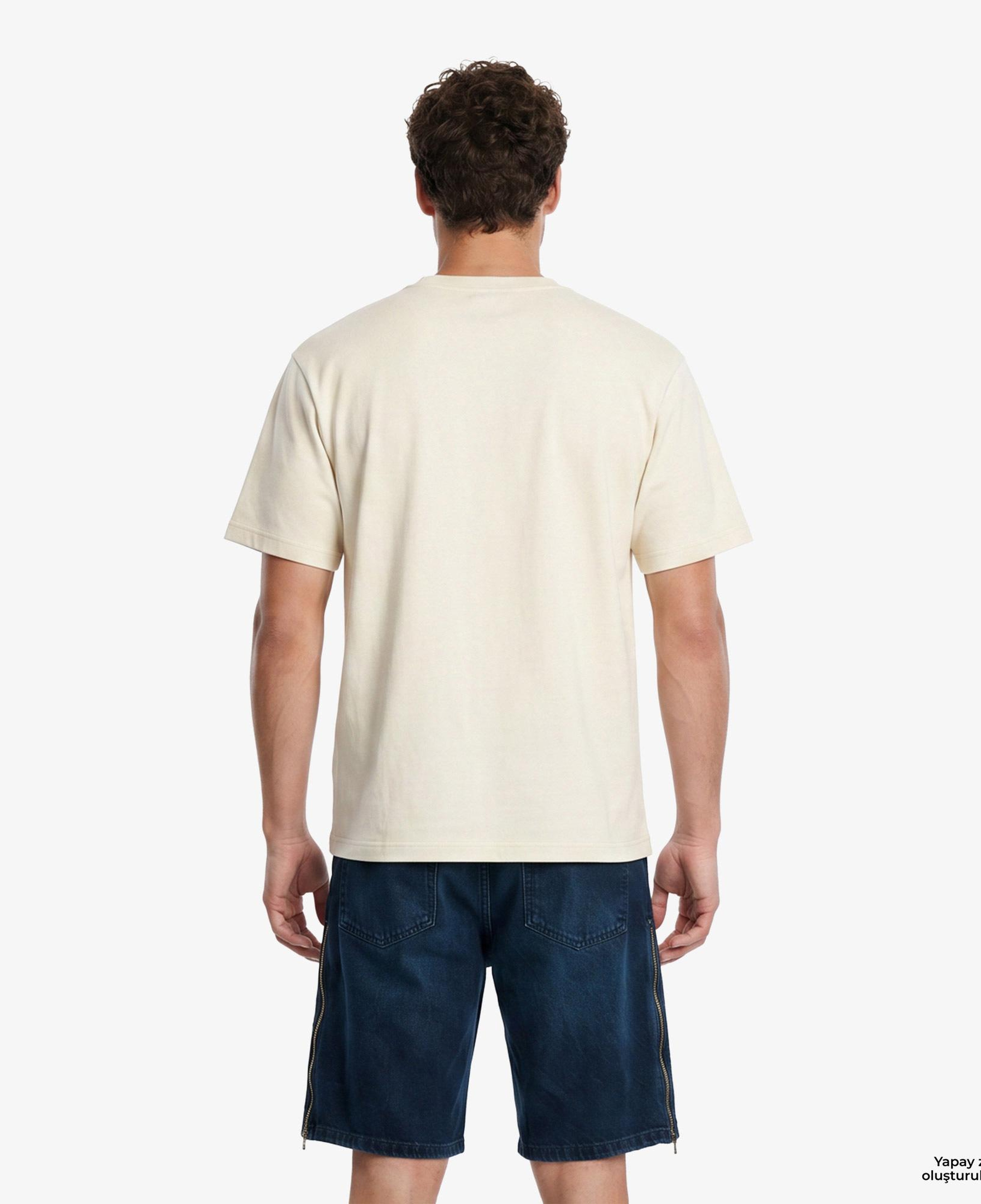 UNITED4 Regular Fit Erkek Krem T-Shirt