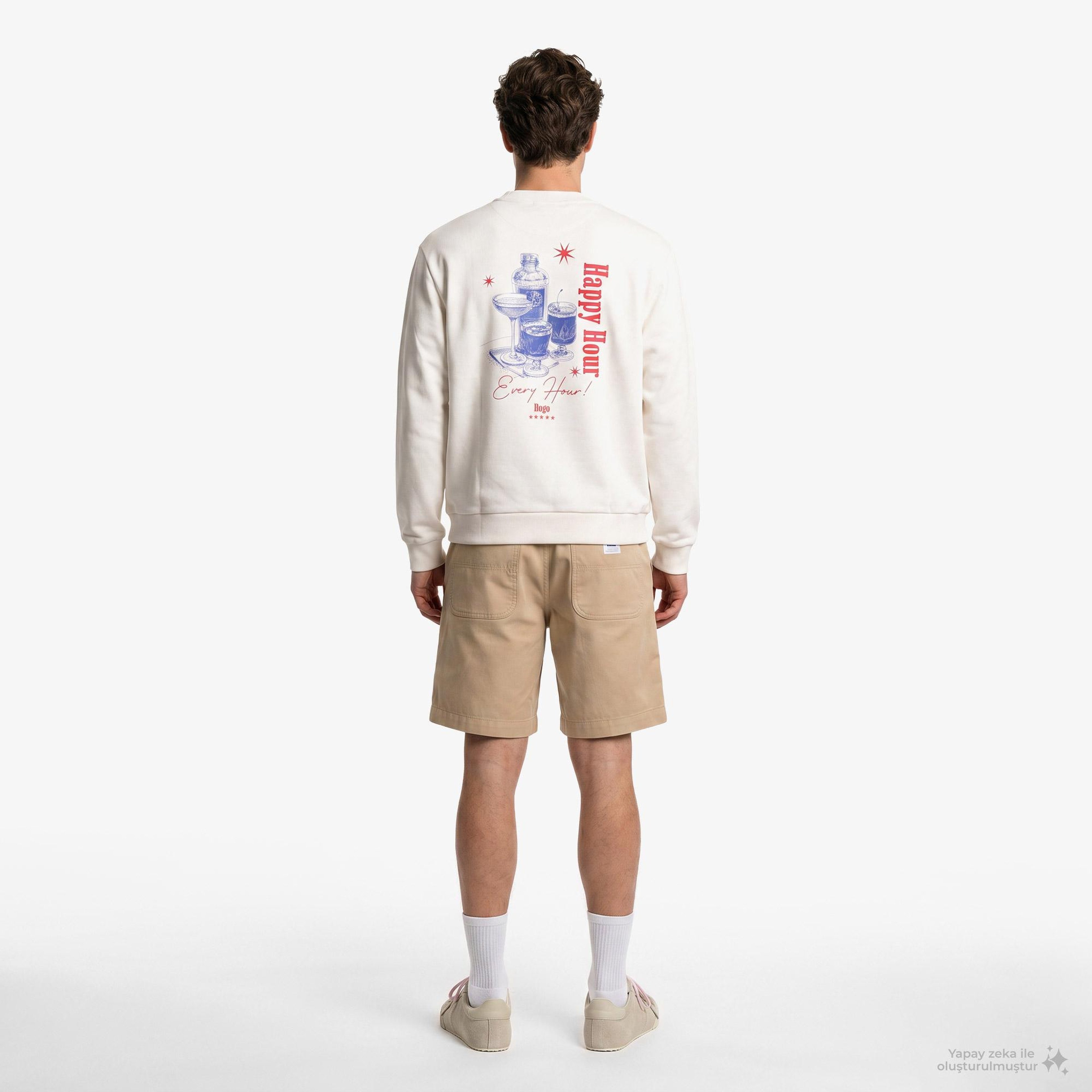 Hugo Nucavex Erkek Beyaz Sweatshirt