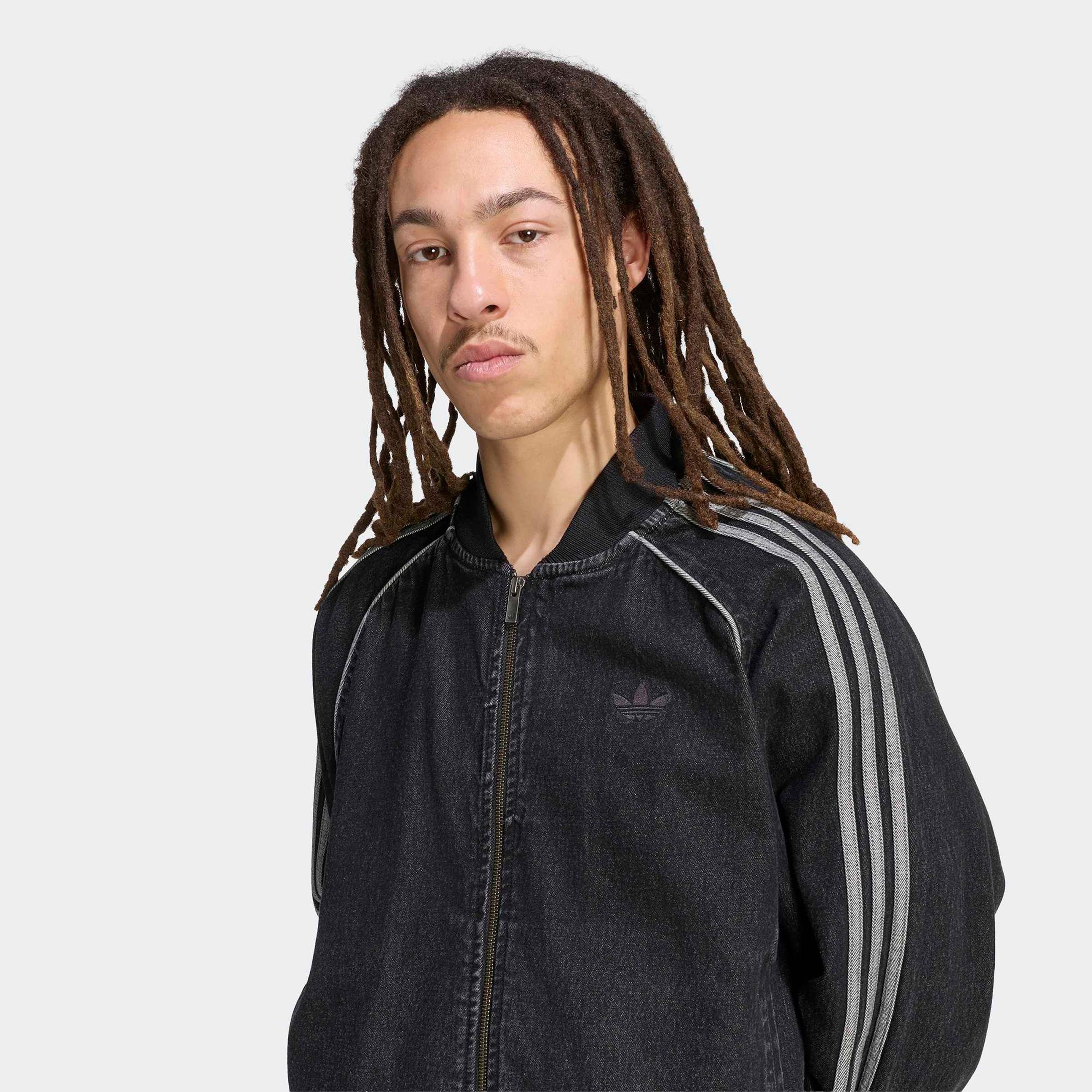 adidas Adicolor Denim Erkek Siyah Ceket
