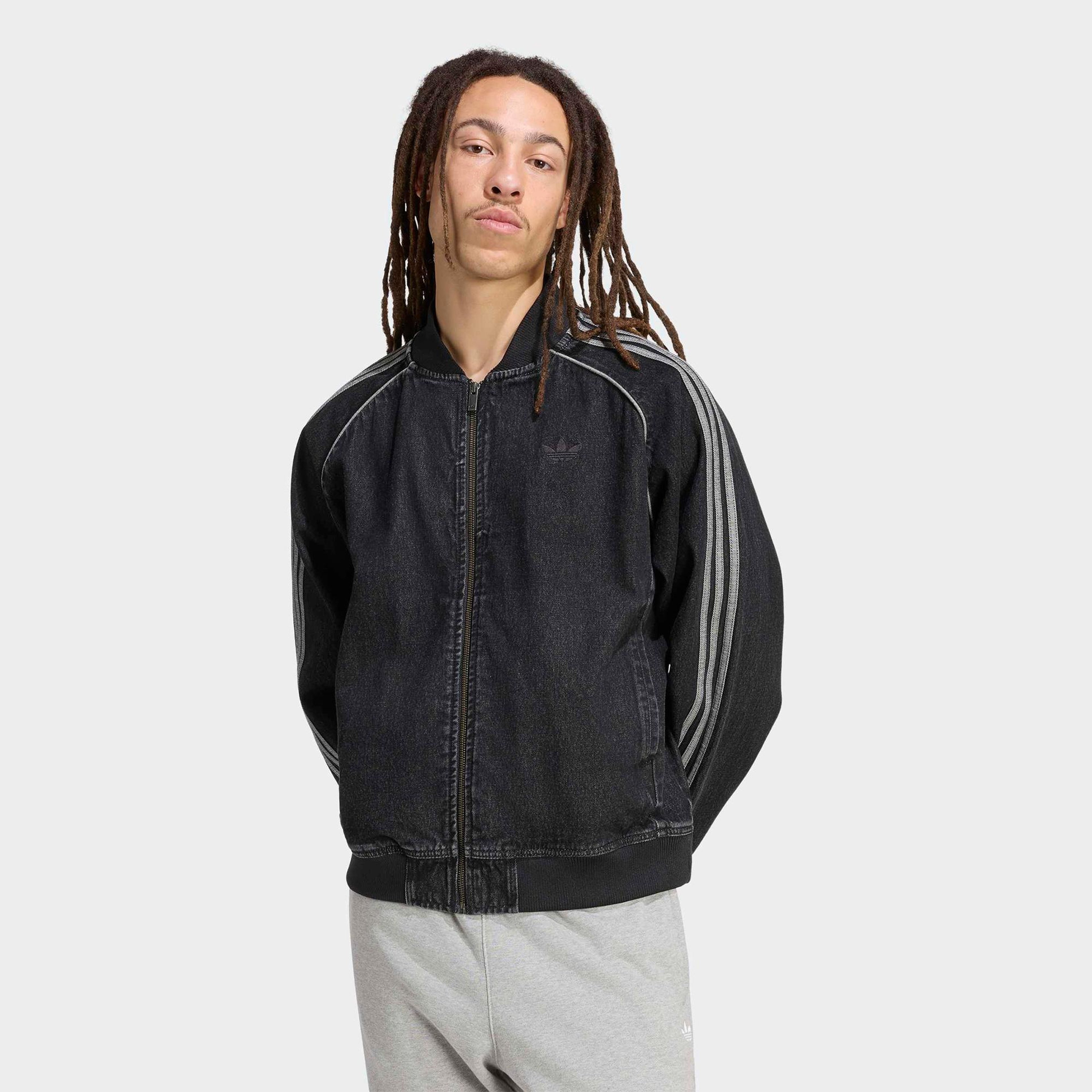 adidas Adicolor Denim Erkek Siyah Ceket