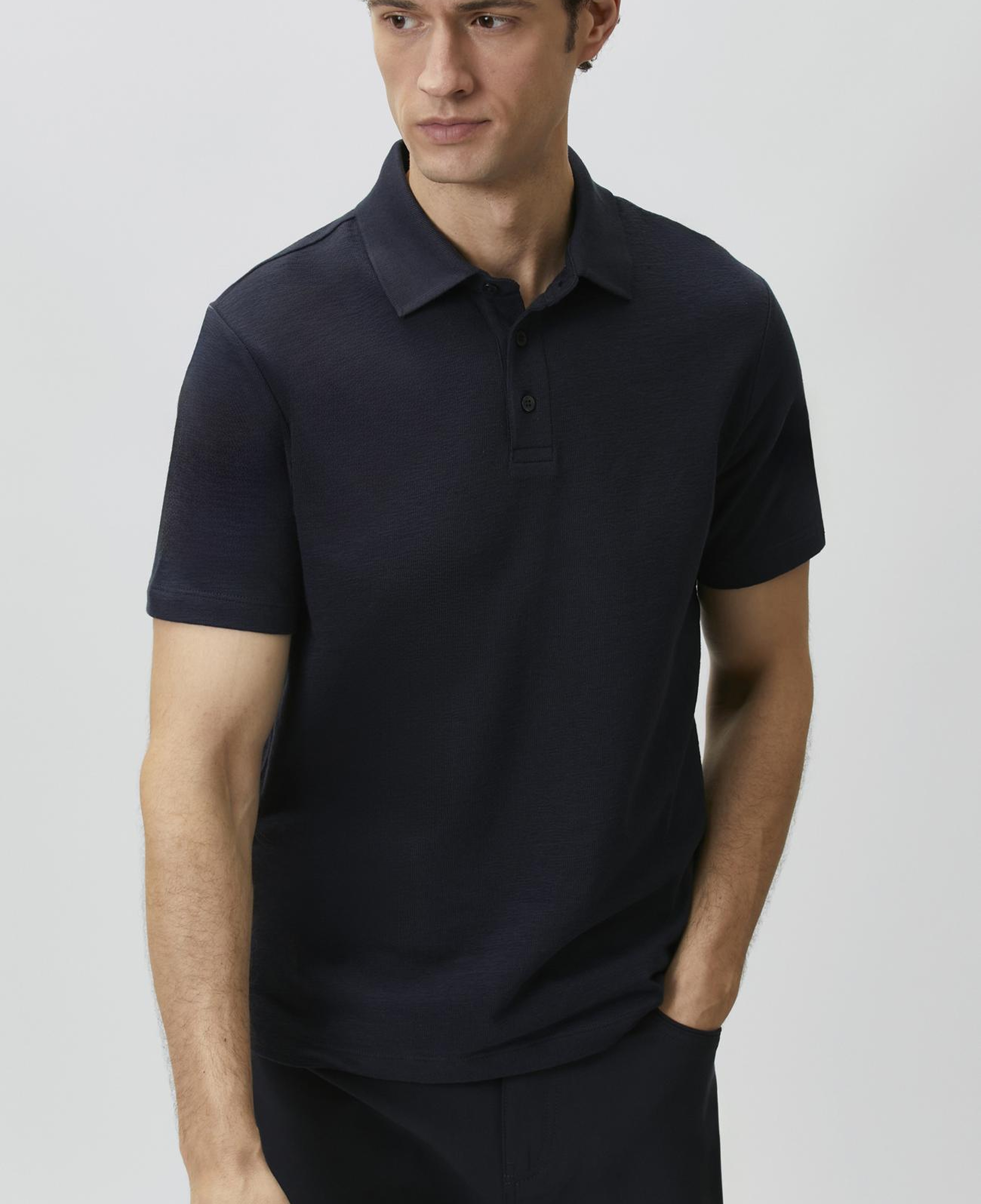 Network Erkek Lacivert Jakarlı Polo Yaka T-shirt