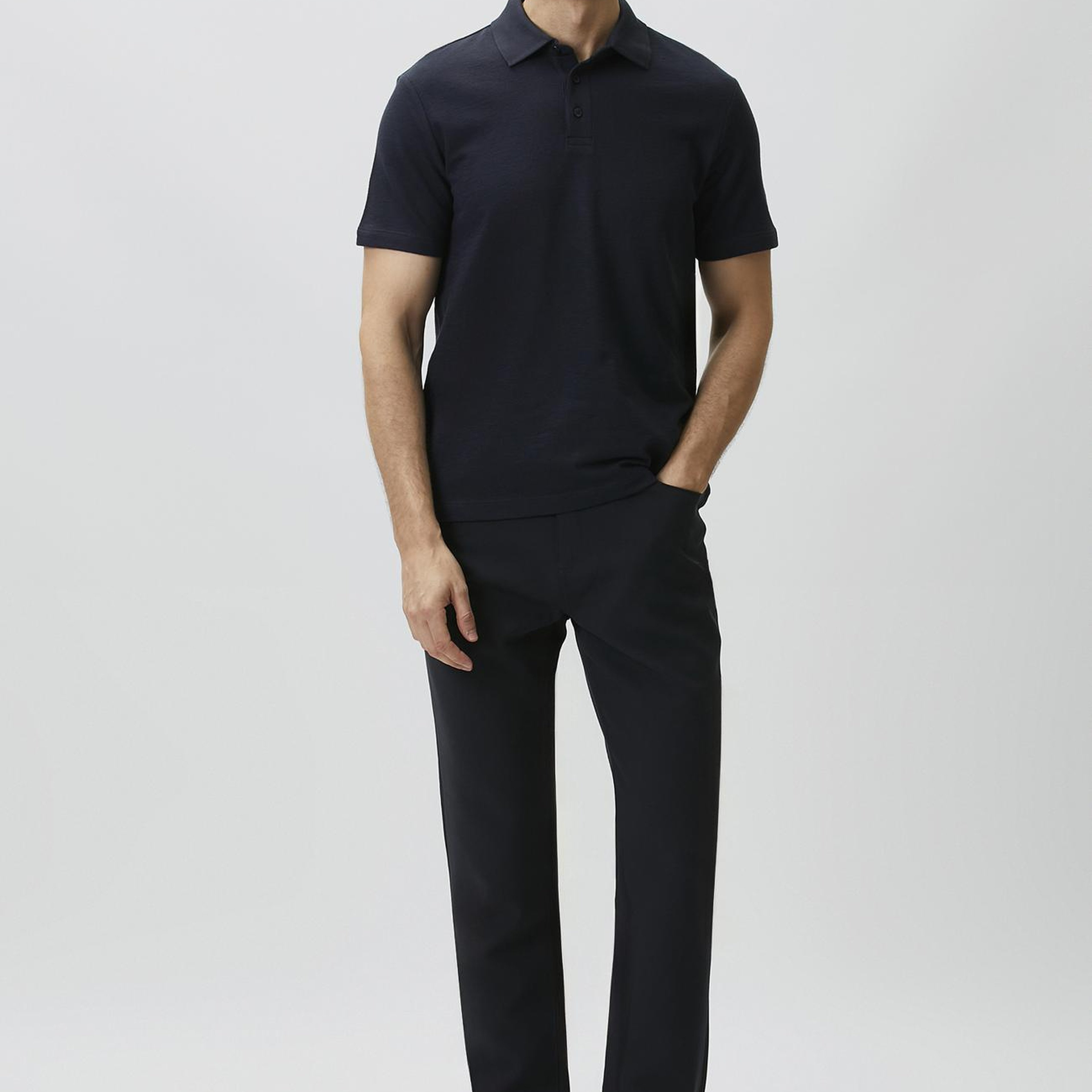 Network Erkek Lacivert Jakarlı Polo Yaka T-shirt