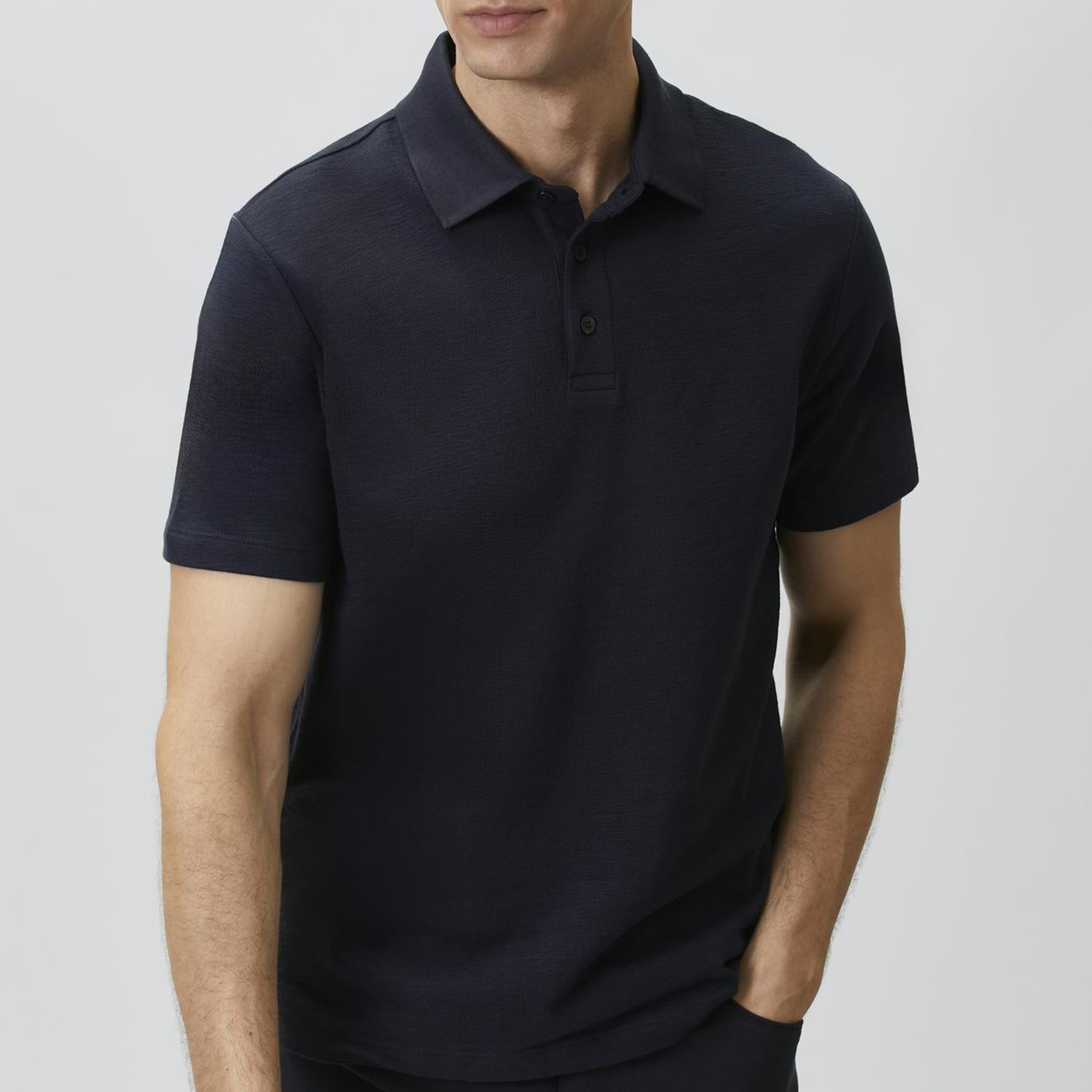 Network Erkek Lacivert Jakarlı Polo Yaka T-shirt