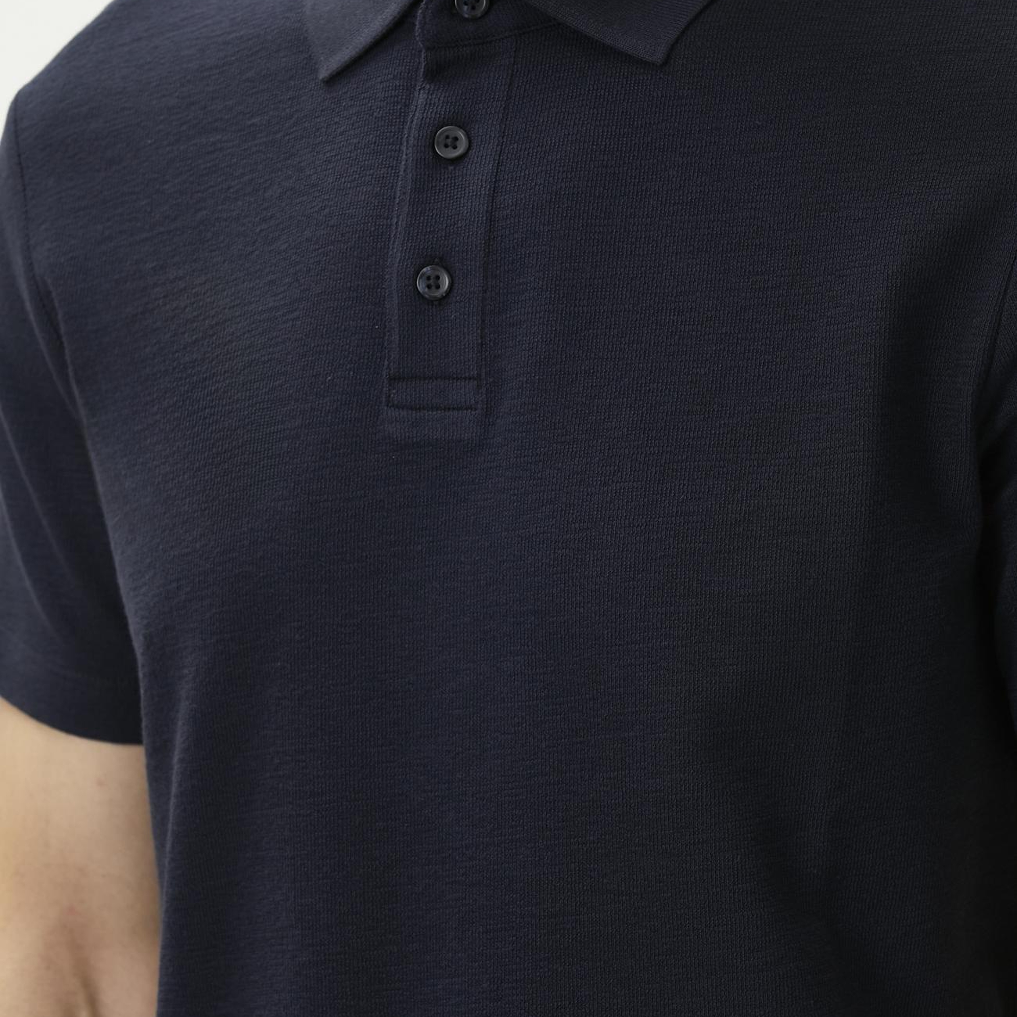 Network Erkek Lacivert Jakarlı Polo Yaka T-shirt