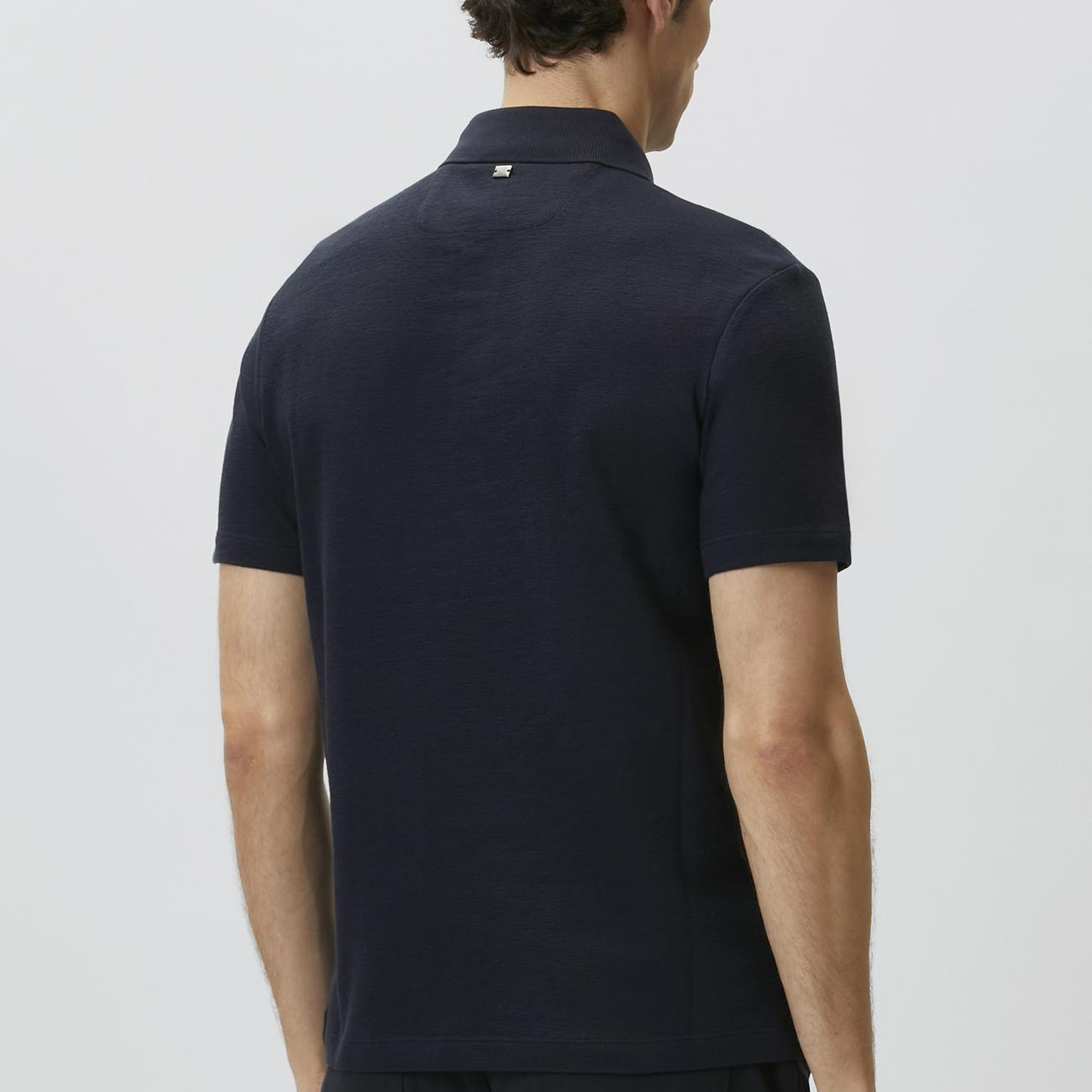 Network Erkek Lacivert Jakarlı Polo Yaka T-shirt