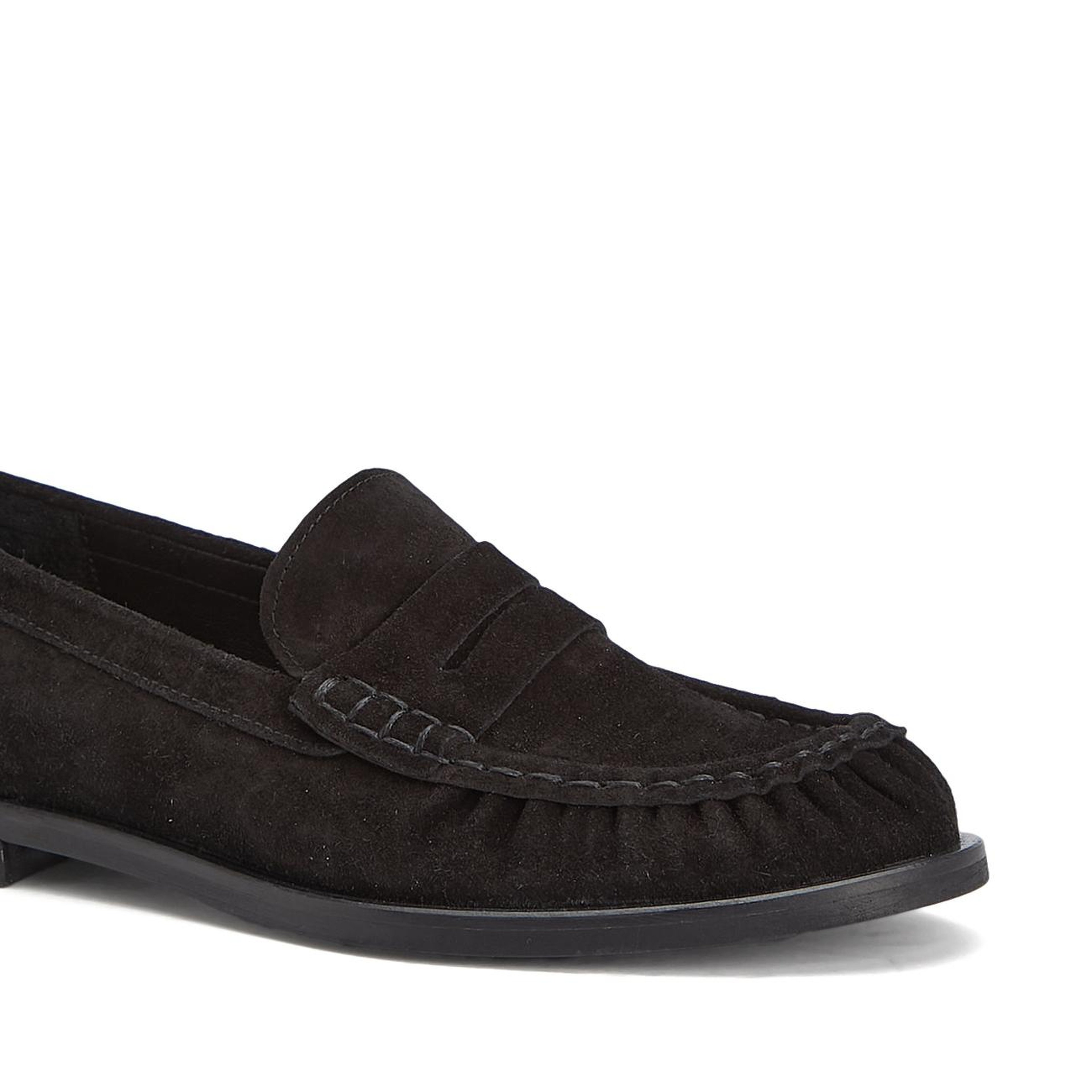 Divarese Kadın Siyah Bantlı Süet Loafer