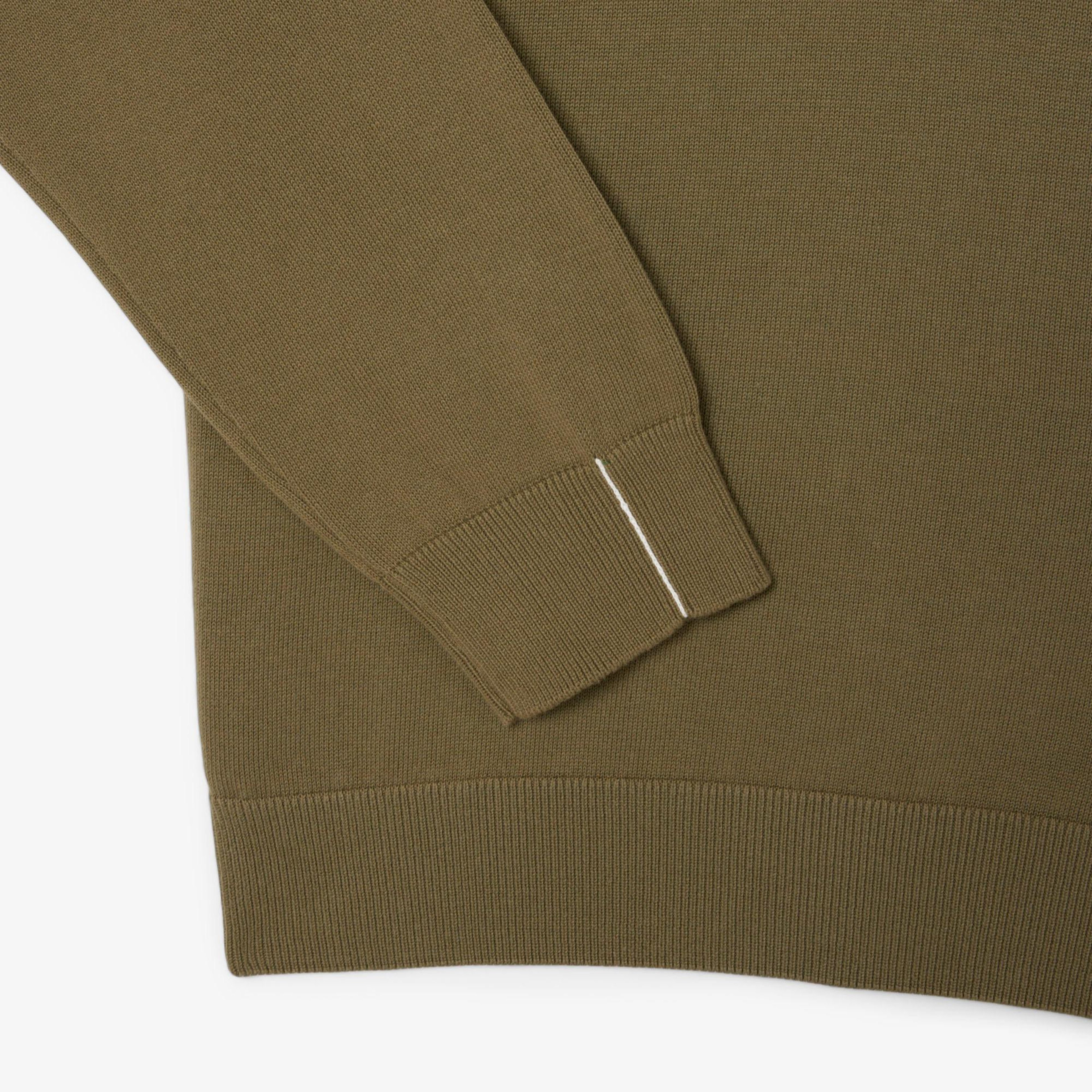 Lacoste Erkek Regular Fit Yarım Fermuarlı Haki Kazak