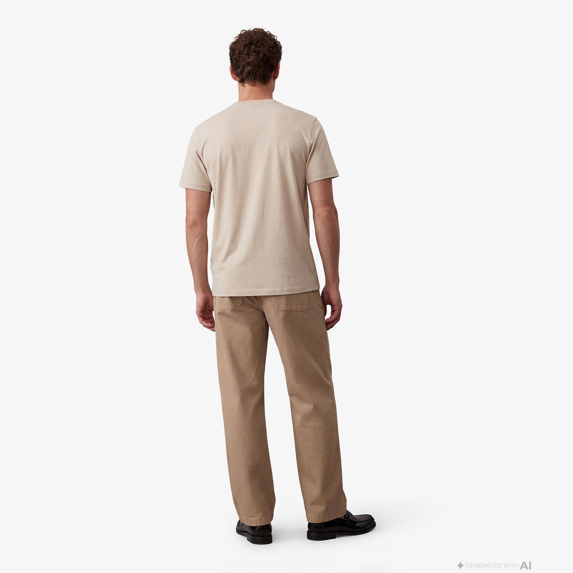 Calvin Klein Supima Chest Emblem Crewneck Erkek Kahverengi T-Shirt