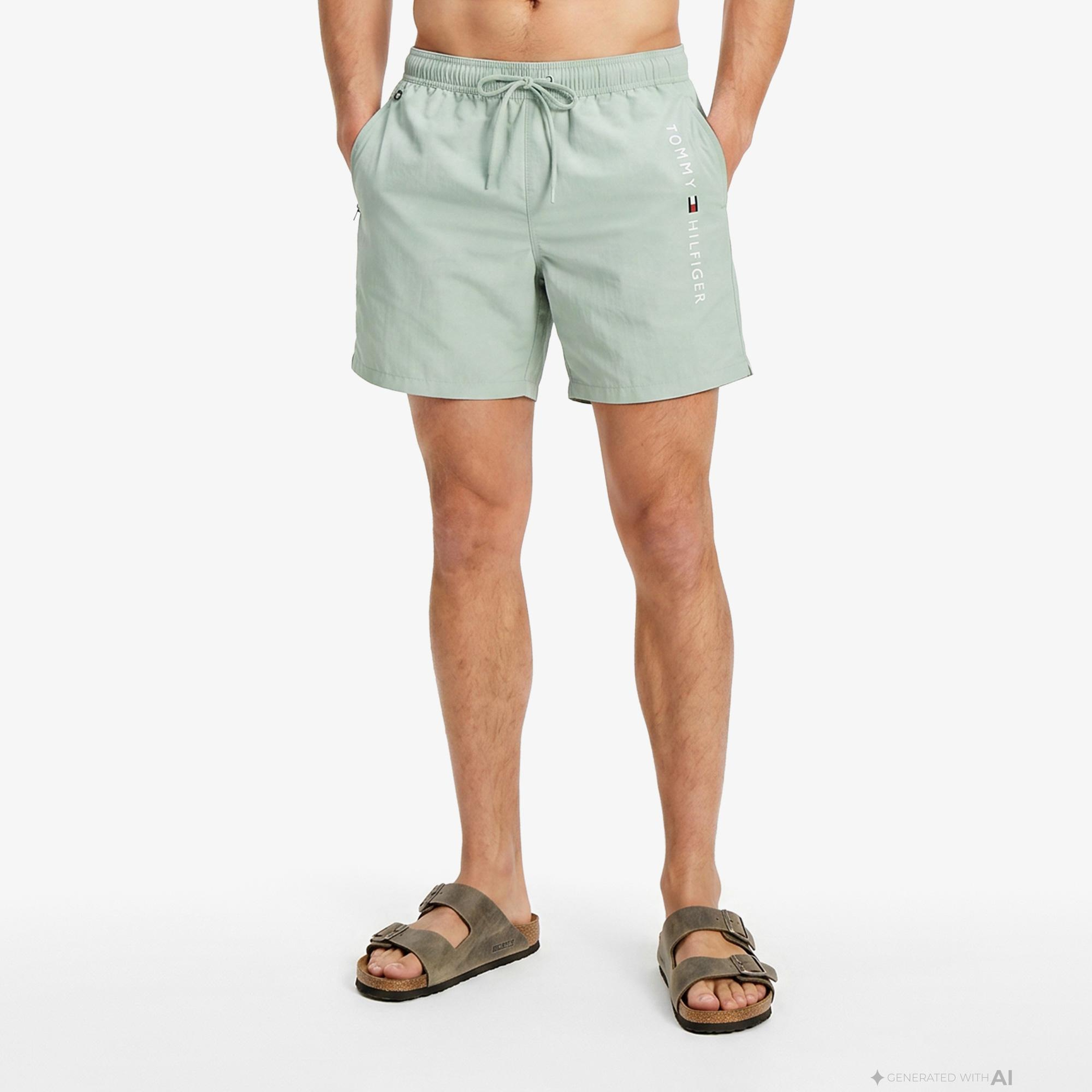 Tommy Hilfiger Original Erkek Gri Deniz Şortu