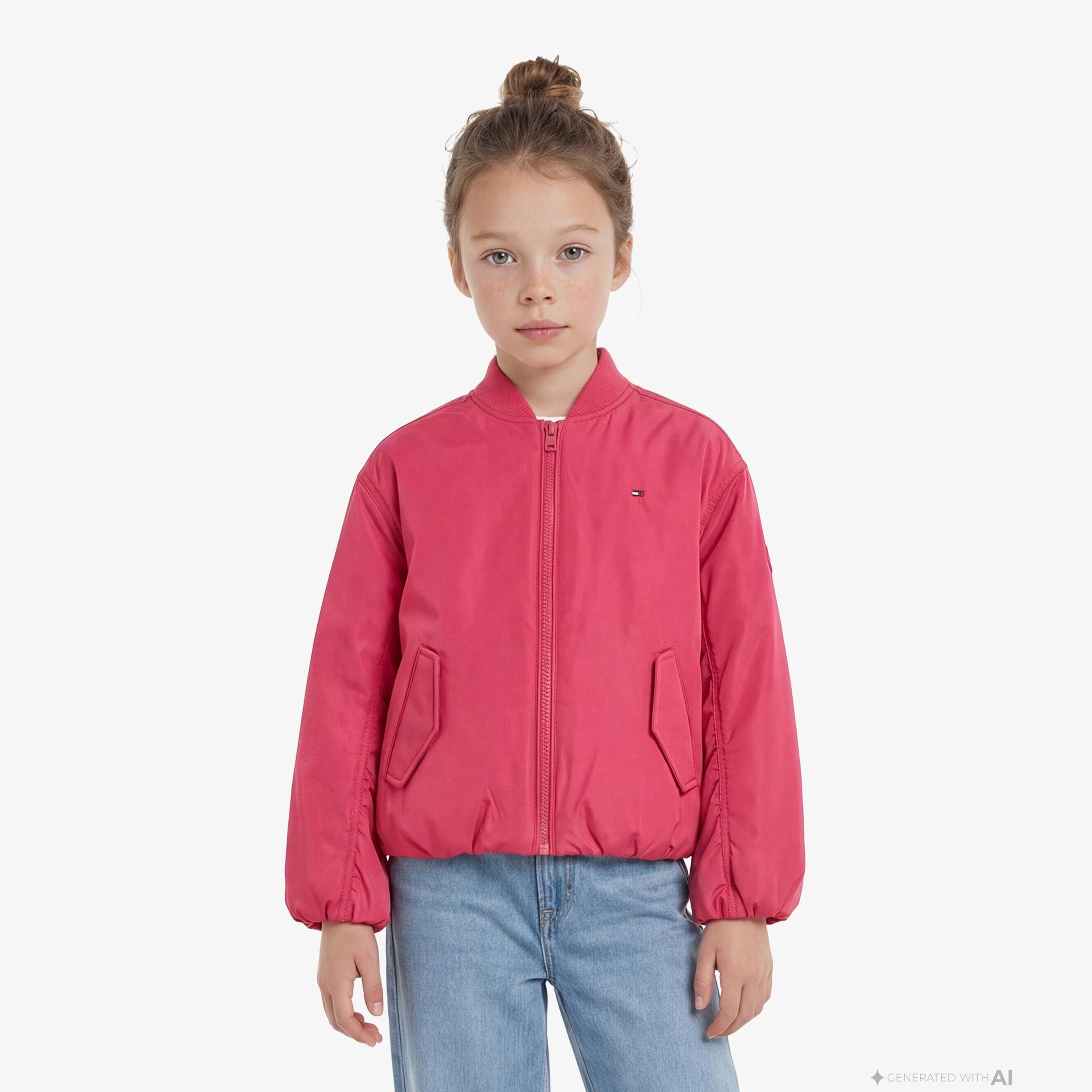 Tommy Hilfiger Essentials Çocuk Pembe Ceket