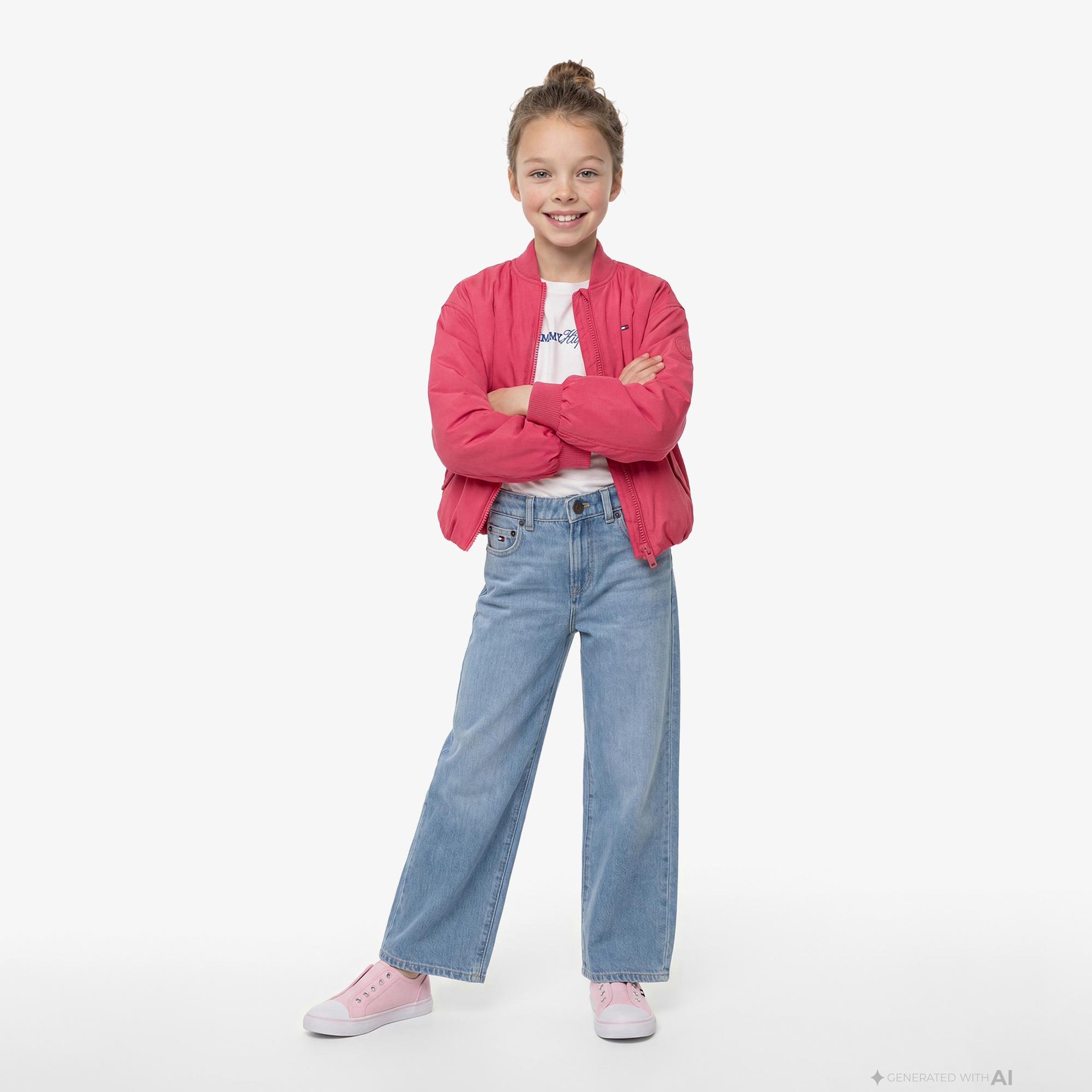 Tommy Hilfiger Essentials Çocuk Pembe Ceket