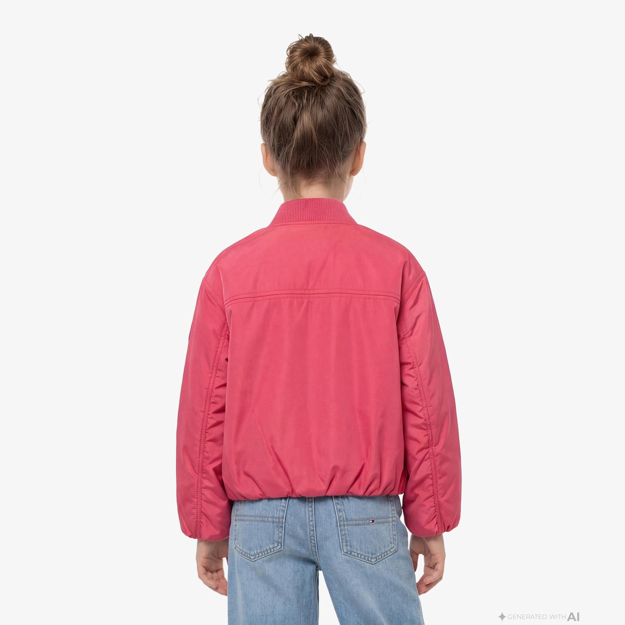 Tommy Hilfiger Essentials Çocuk Pembe Ceket