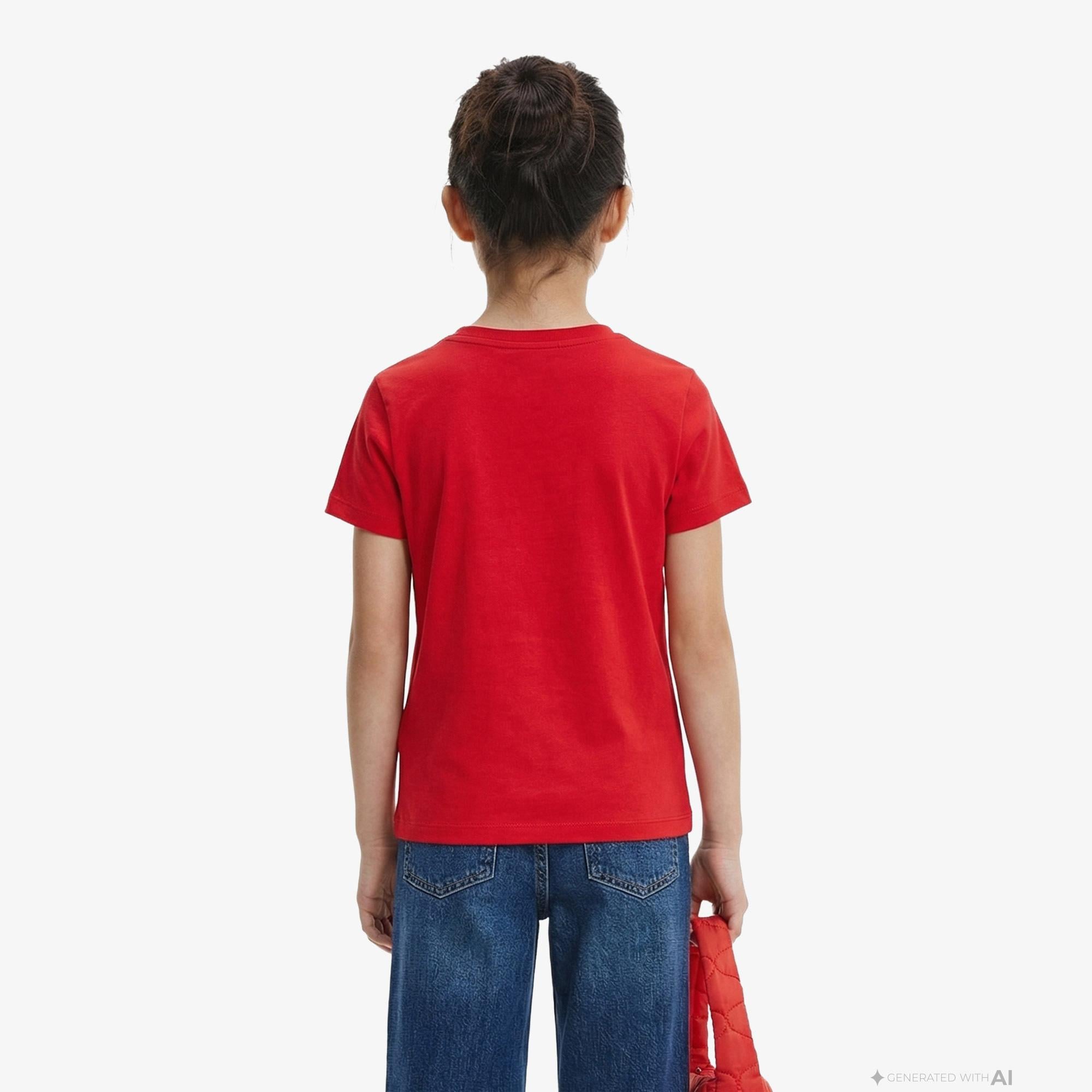 Calvin Klein Mono Mini Badge Reg Çocuk Kırmızı T-Shirt
