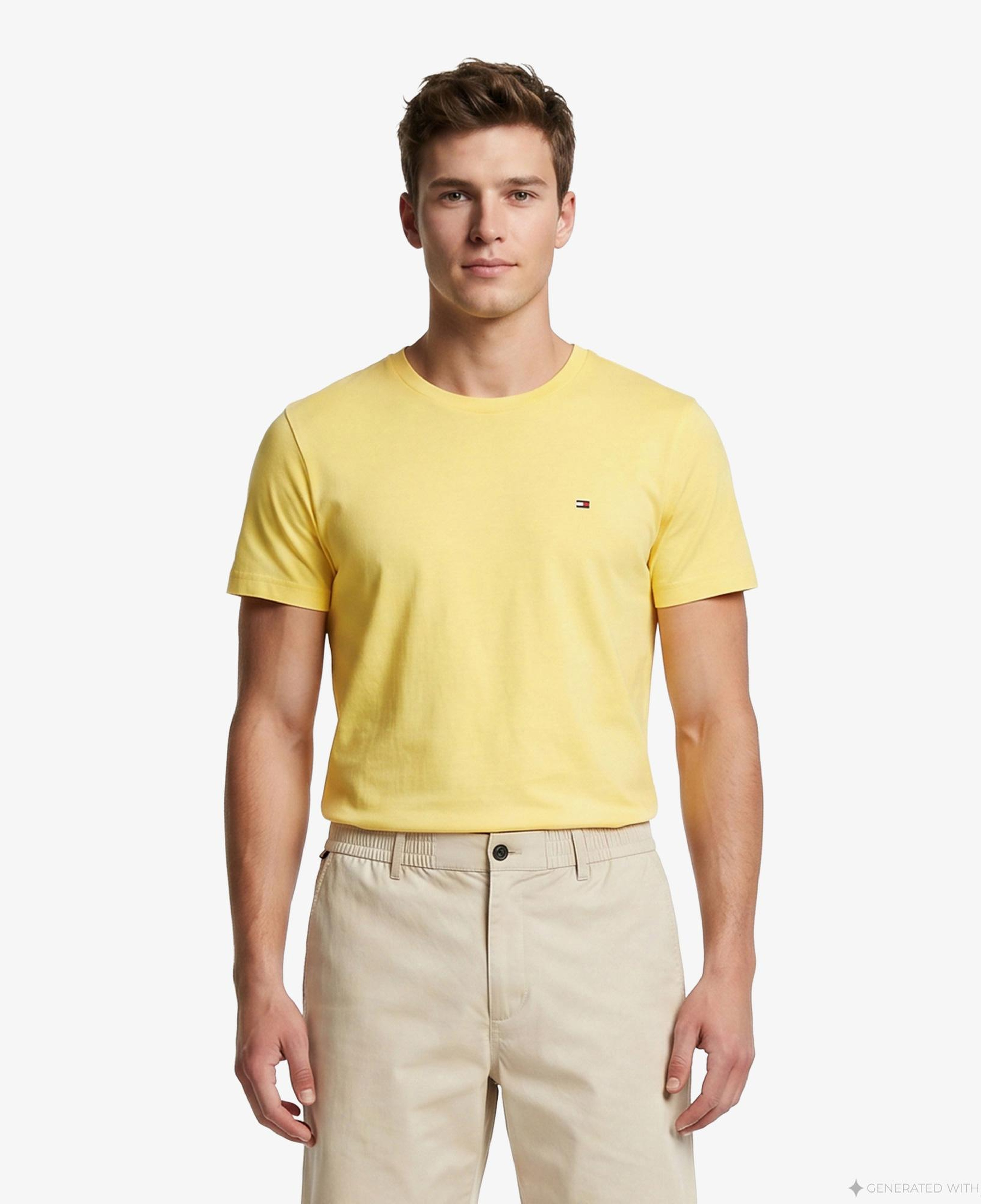 Tommy Hilfiger Core Essentials Erkek Sarı T-Shirt