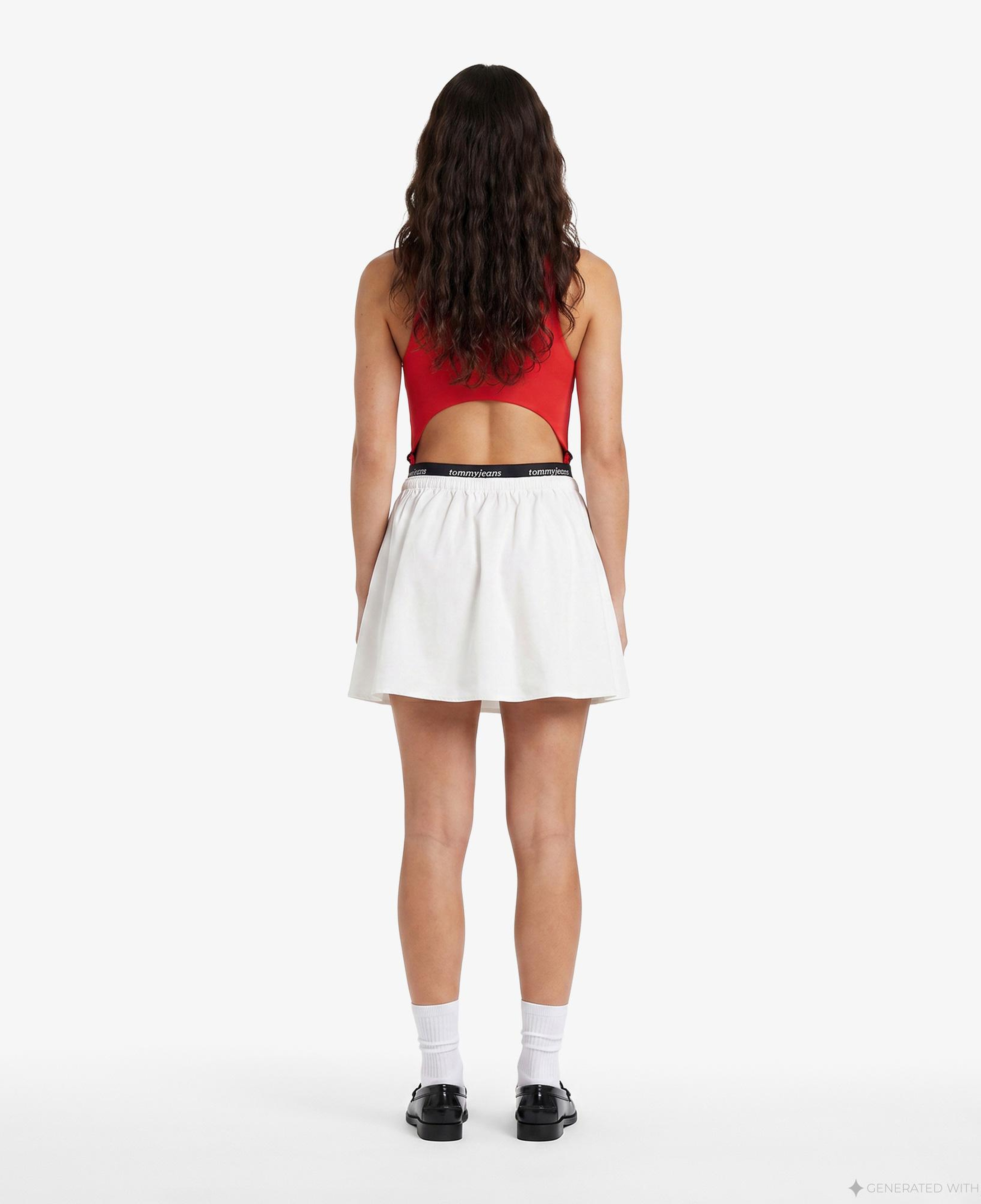 Tommy Hilfiger Logo Tape Kadın Beyaz Etek