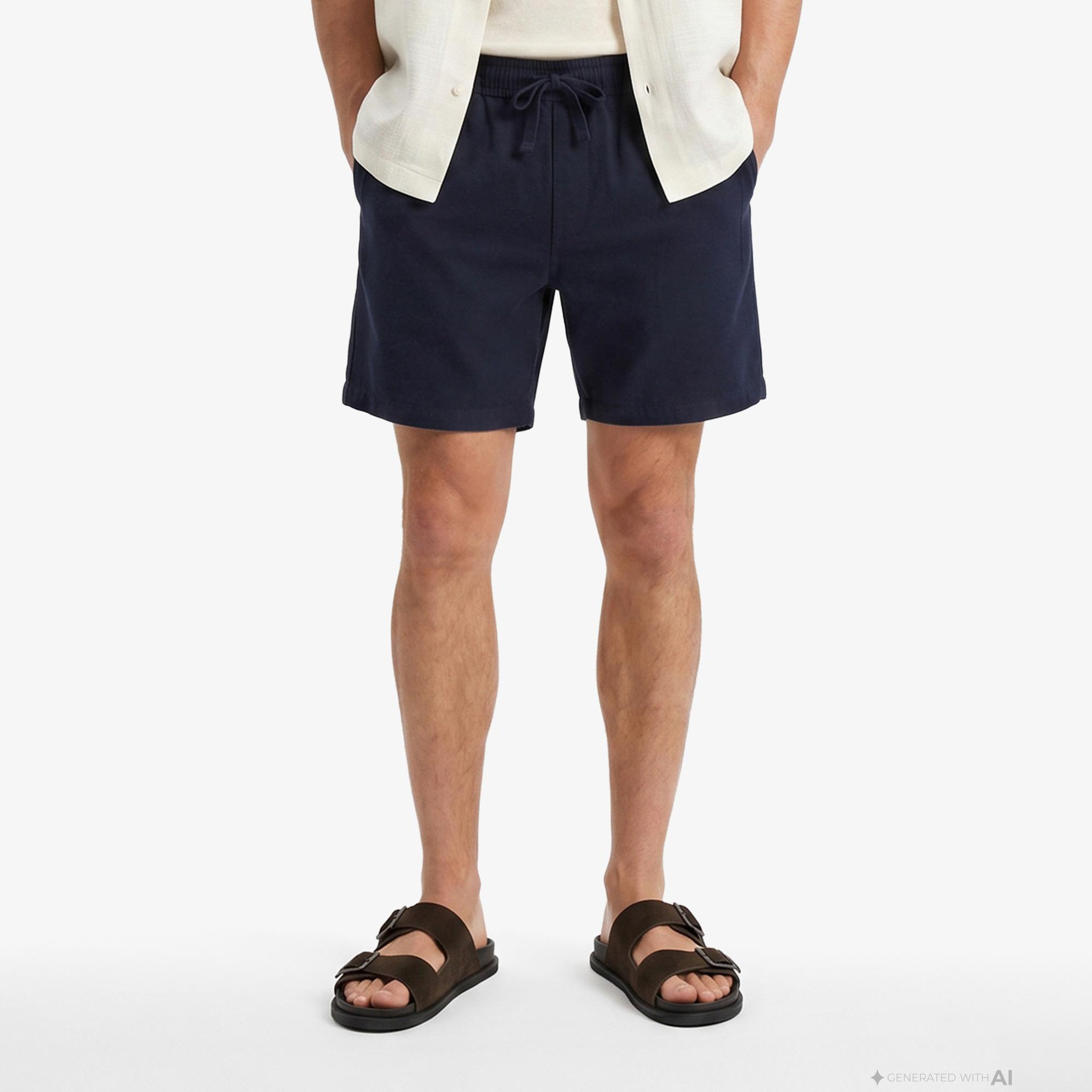 Tommy Hilfiger Beach Erkek Lacivert Keten Şort