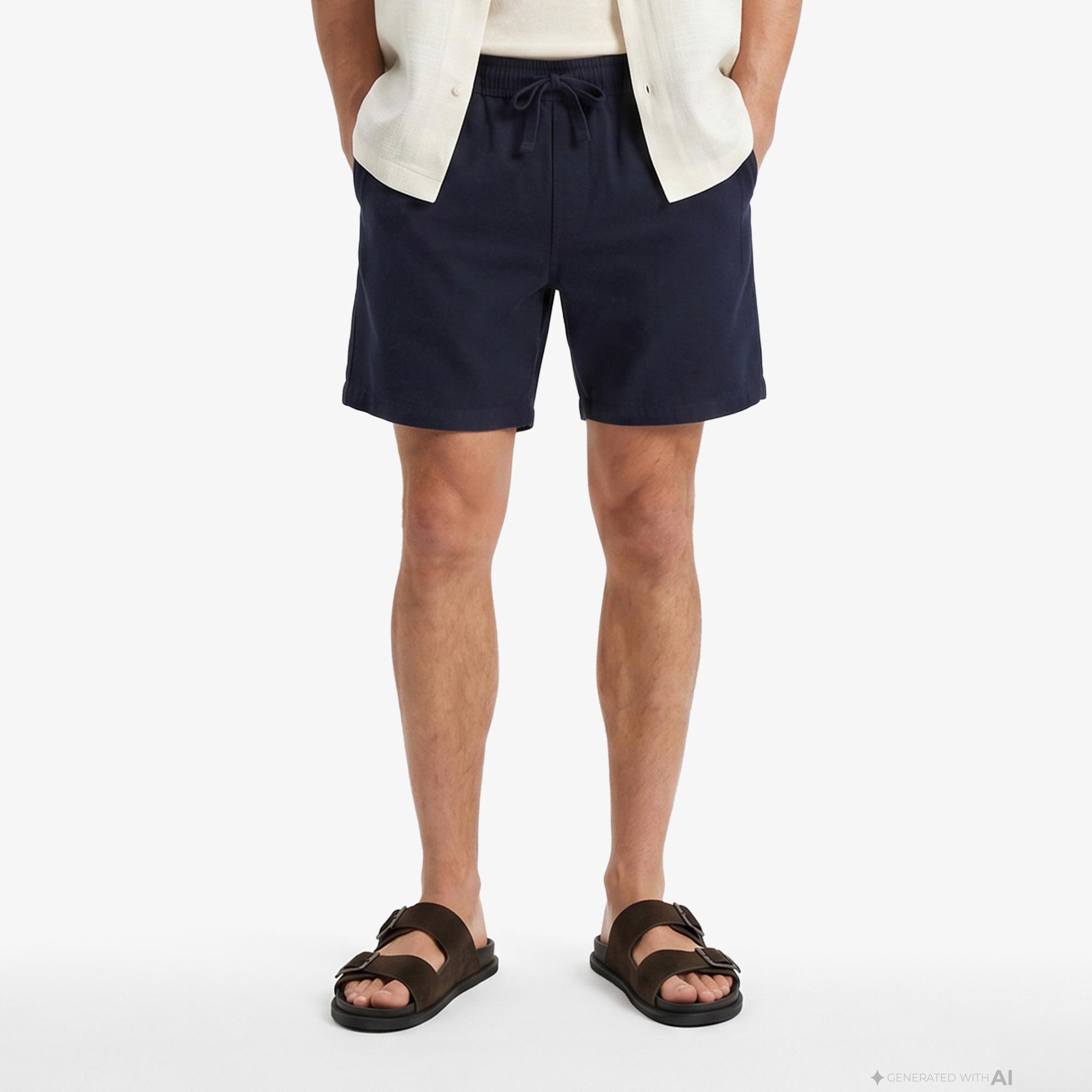 Tommy Hilfiger Beach Erkek Lacivert Keten Şort