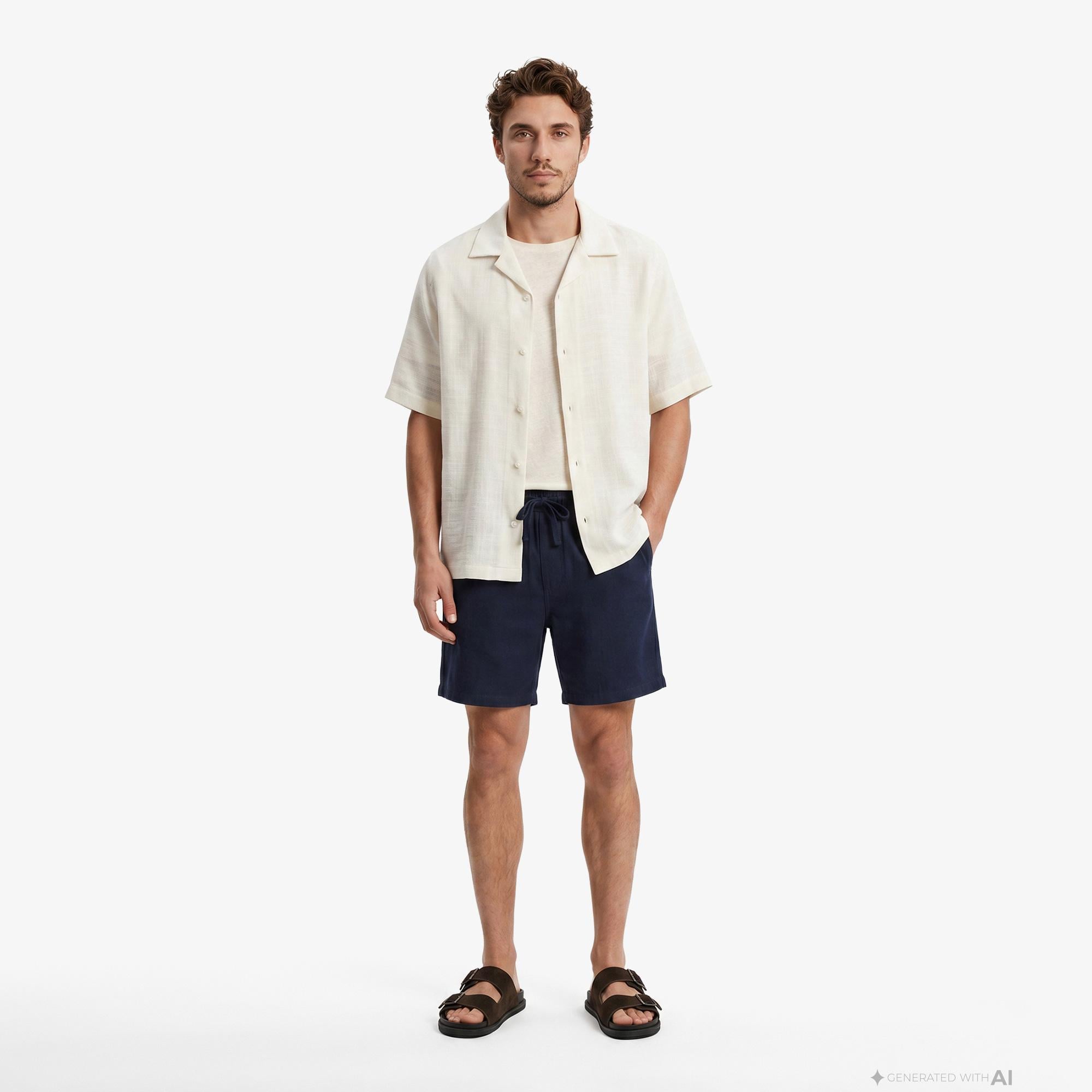 Tommy Hilfiger Beach Erkek Lacivert Keten Şort