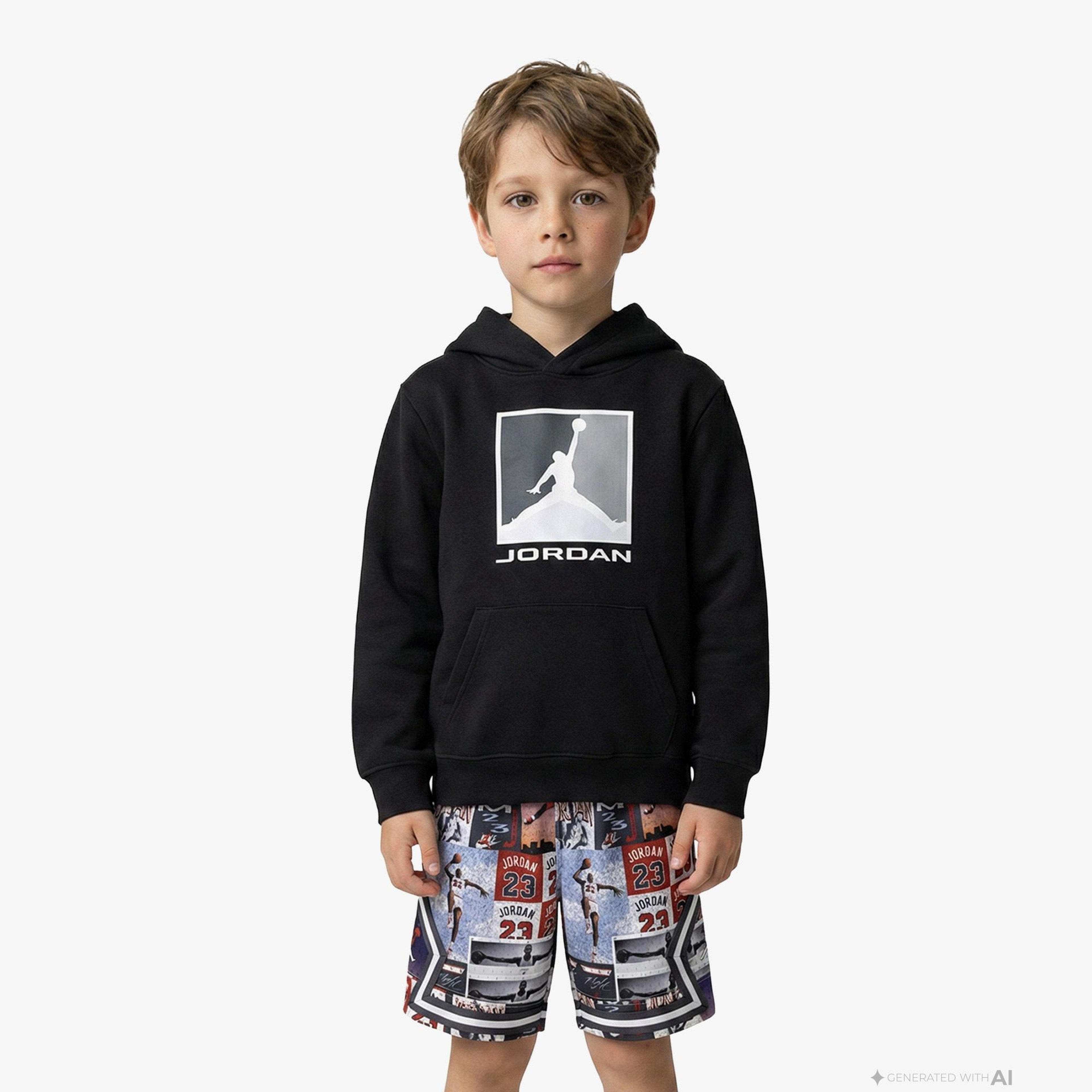 Jordan Baseline Çocuk Siyah Kapüşonlu Sweatshirt