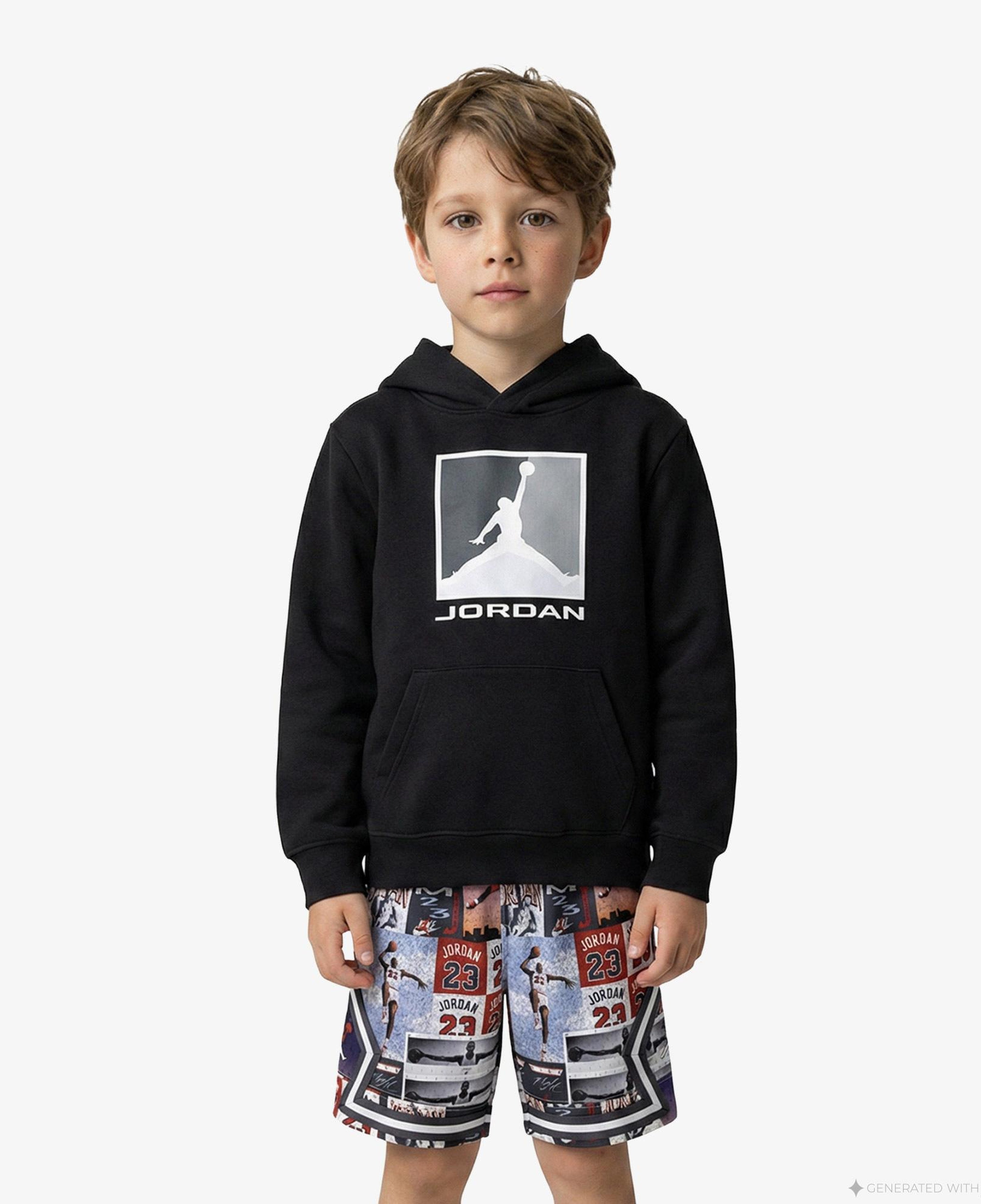 Jordan Baseline Çocuk Siyah Kapüşonlu Sweatshirt