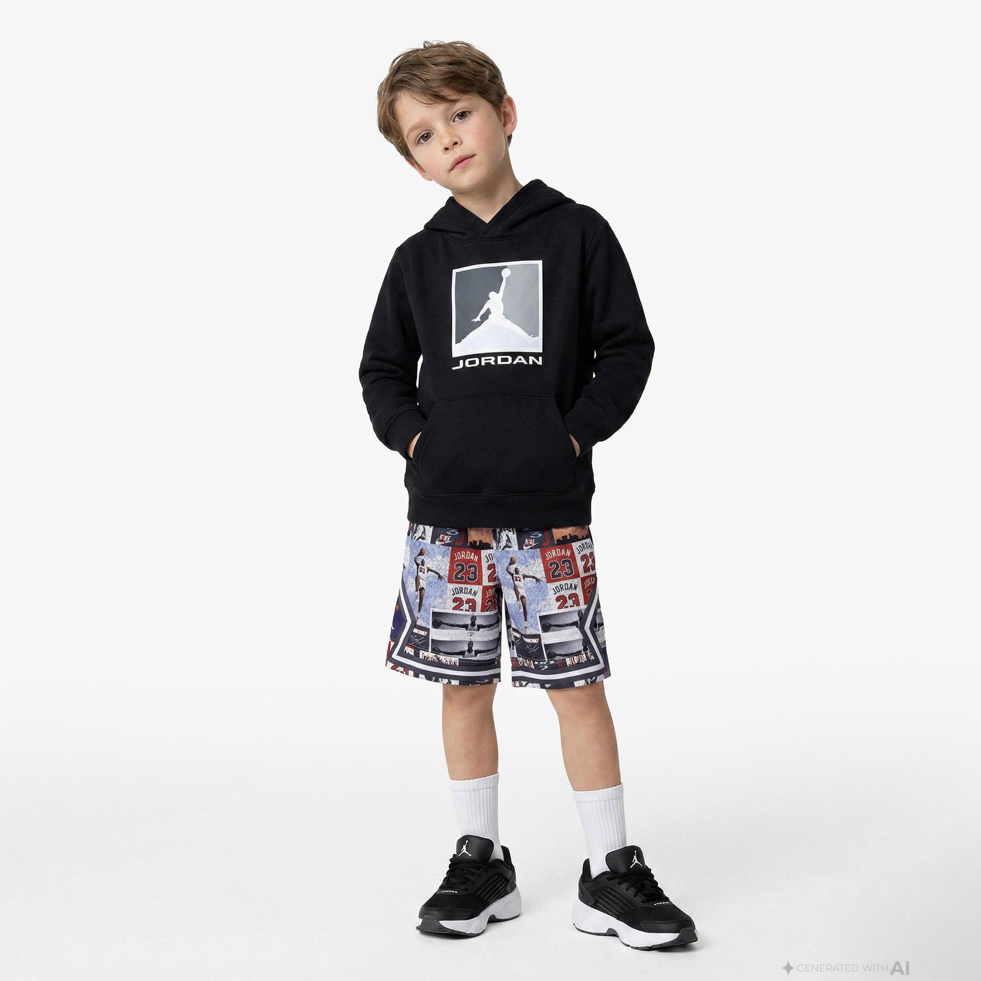 Jordan Baseline Çocuk Siyah Kapüşonlu Sweatshirt