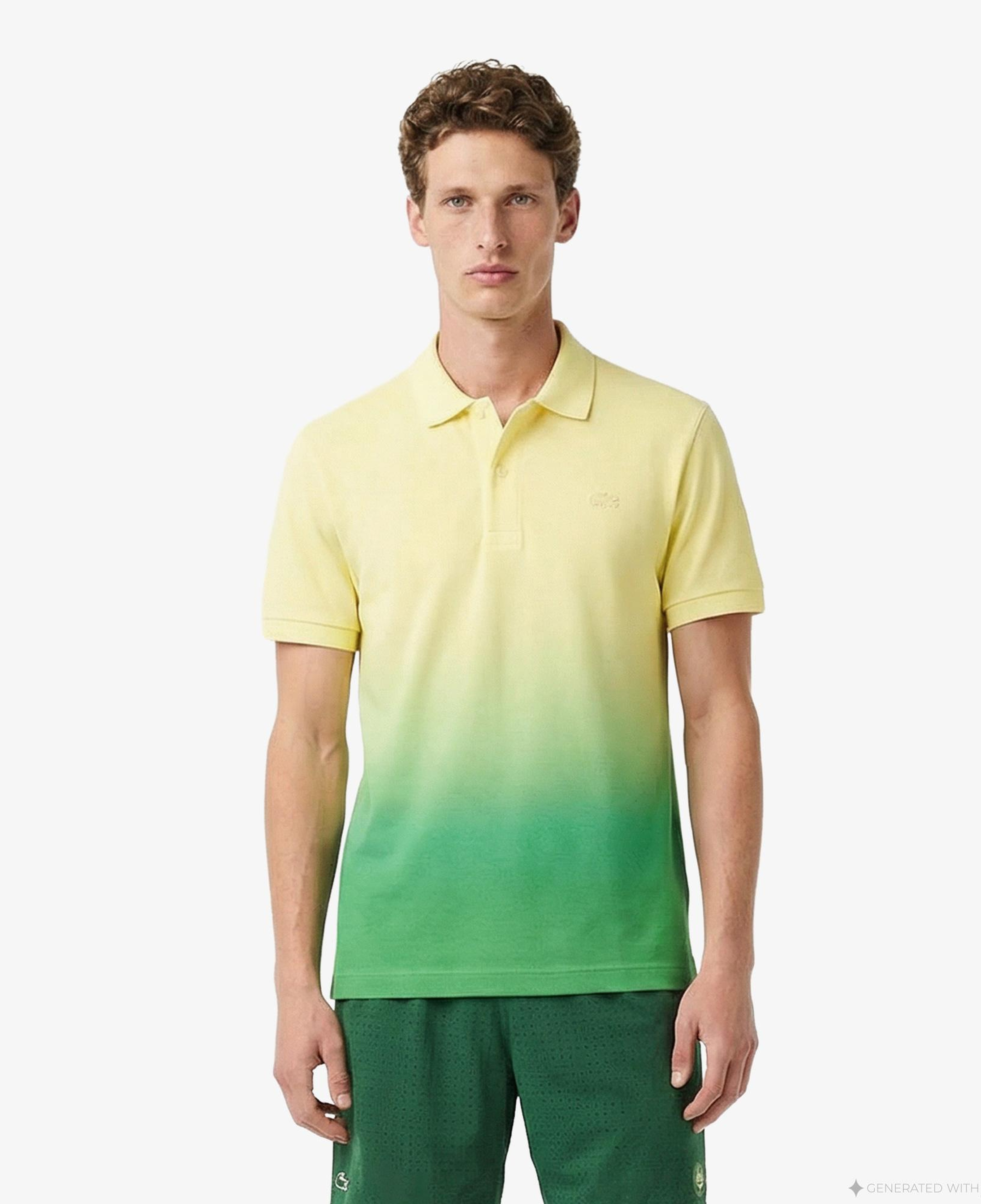 Lacoste Erkek Classic Fit Renk Bloklu Yeşil Polo