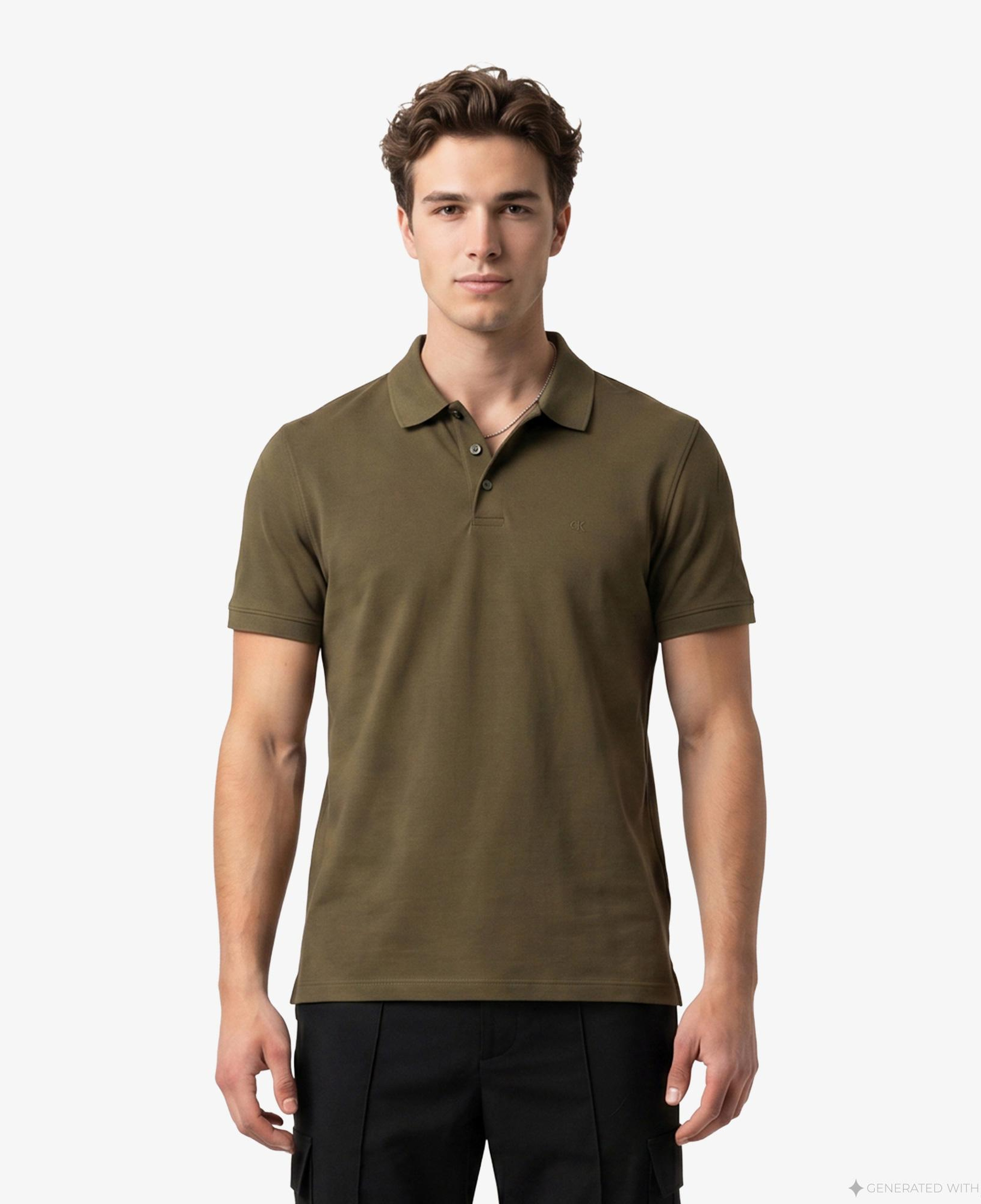Calvin Klein Supima Chest Emb Erkek Sarı Polo
